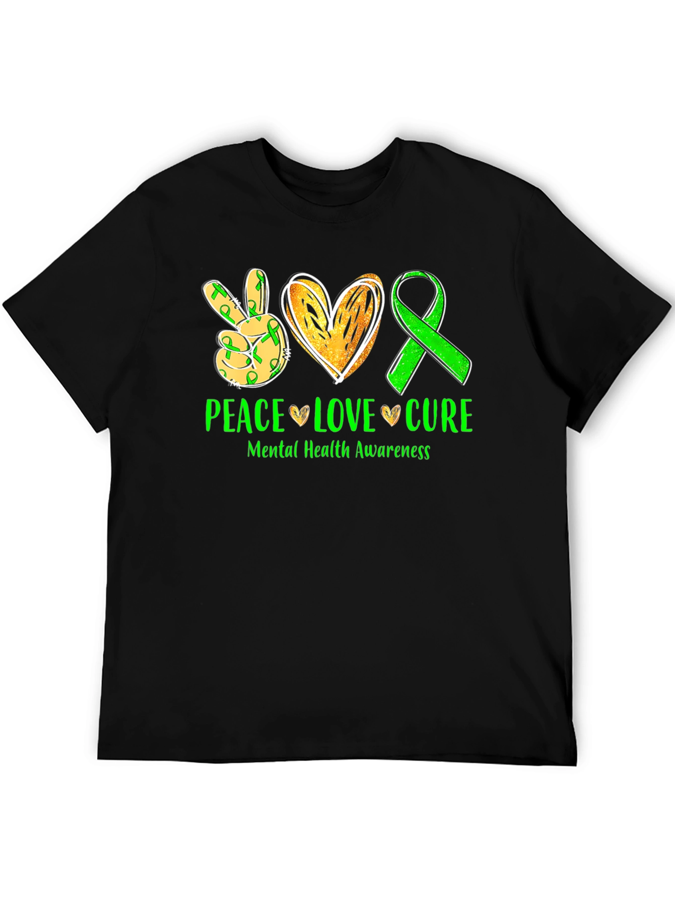 Peace Love Cure Mental Health Awareness T-Shirt