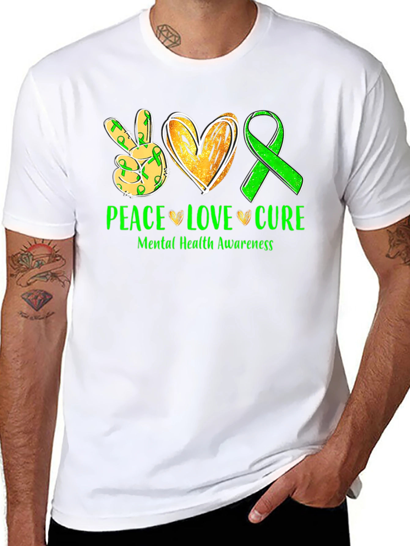 Peace Love Cure Mental Health Awareness T-Shirt