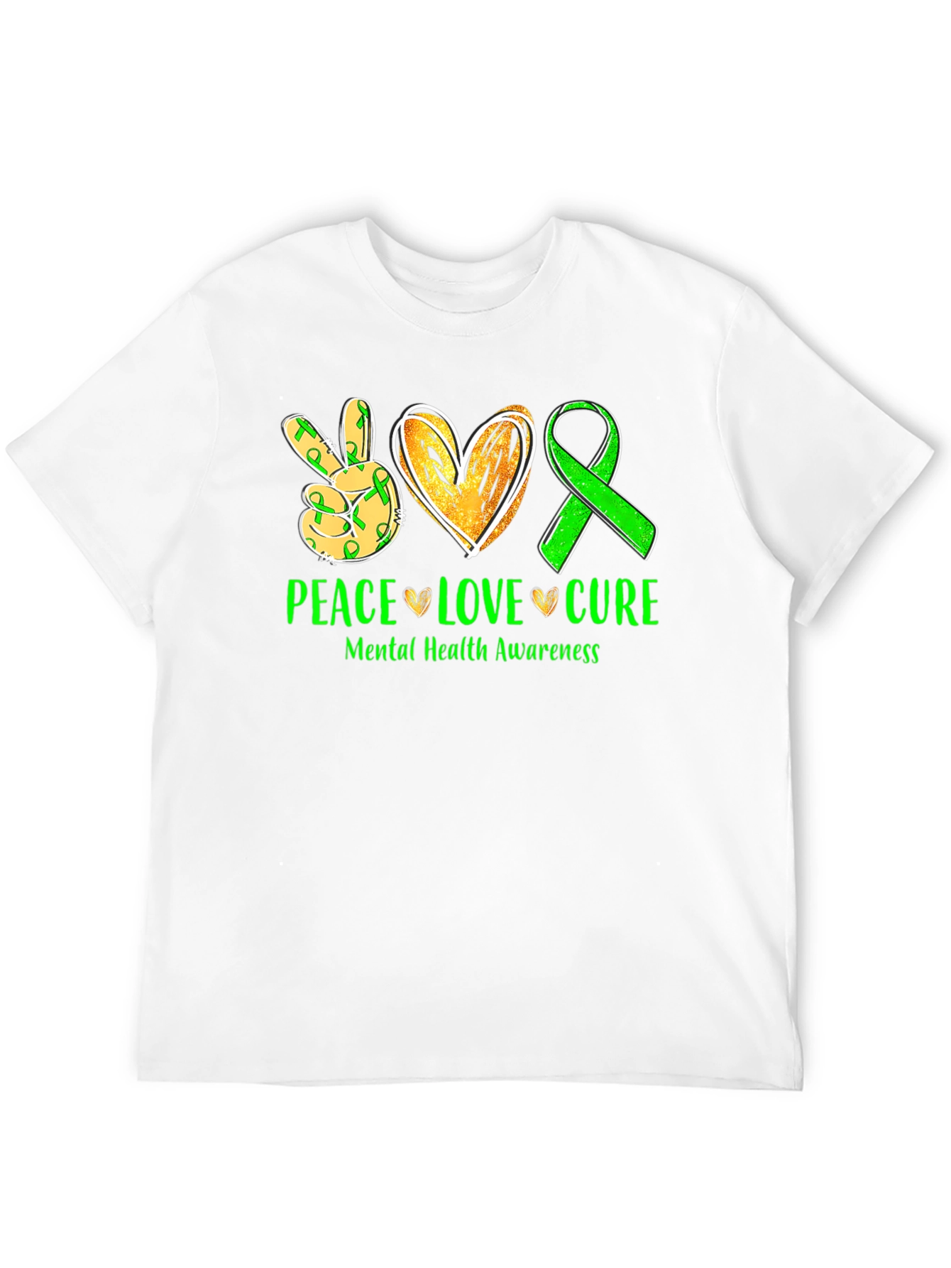 Peace Love Cure Mental Health Awareness T-Shirt