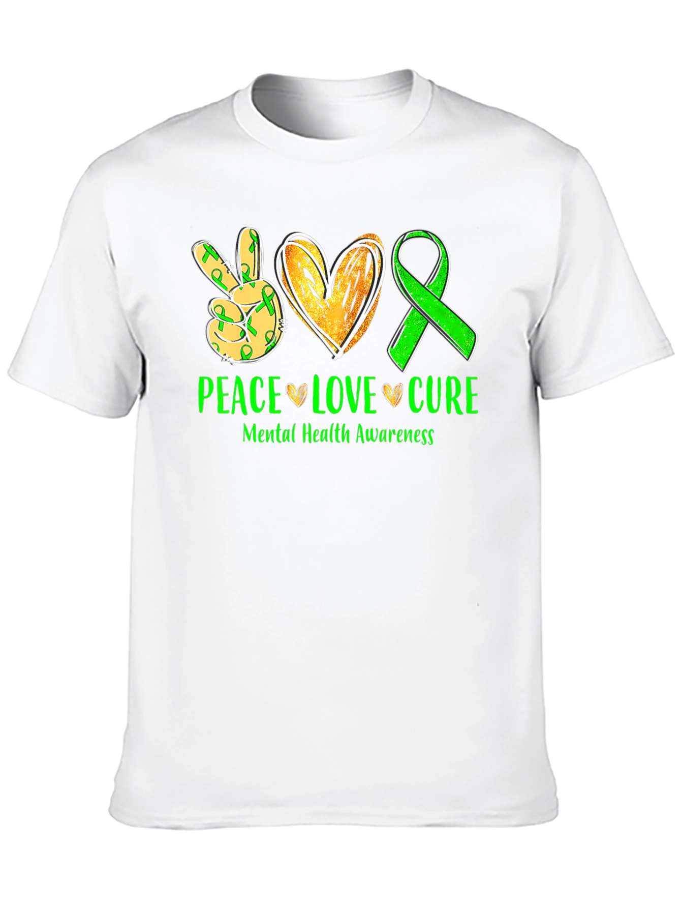 Peace Love Cure Mental Health Awareness T-Shirt