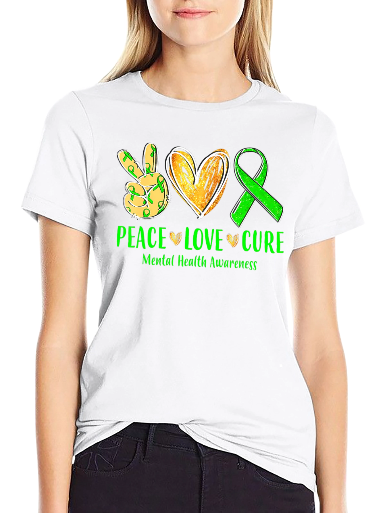 Peace Love Cure Mental Health Awareness T-Shirt