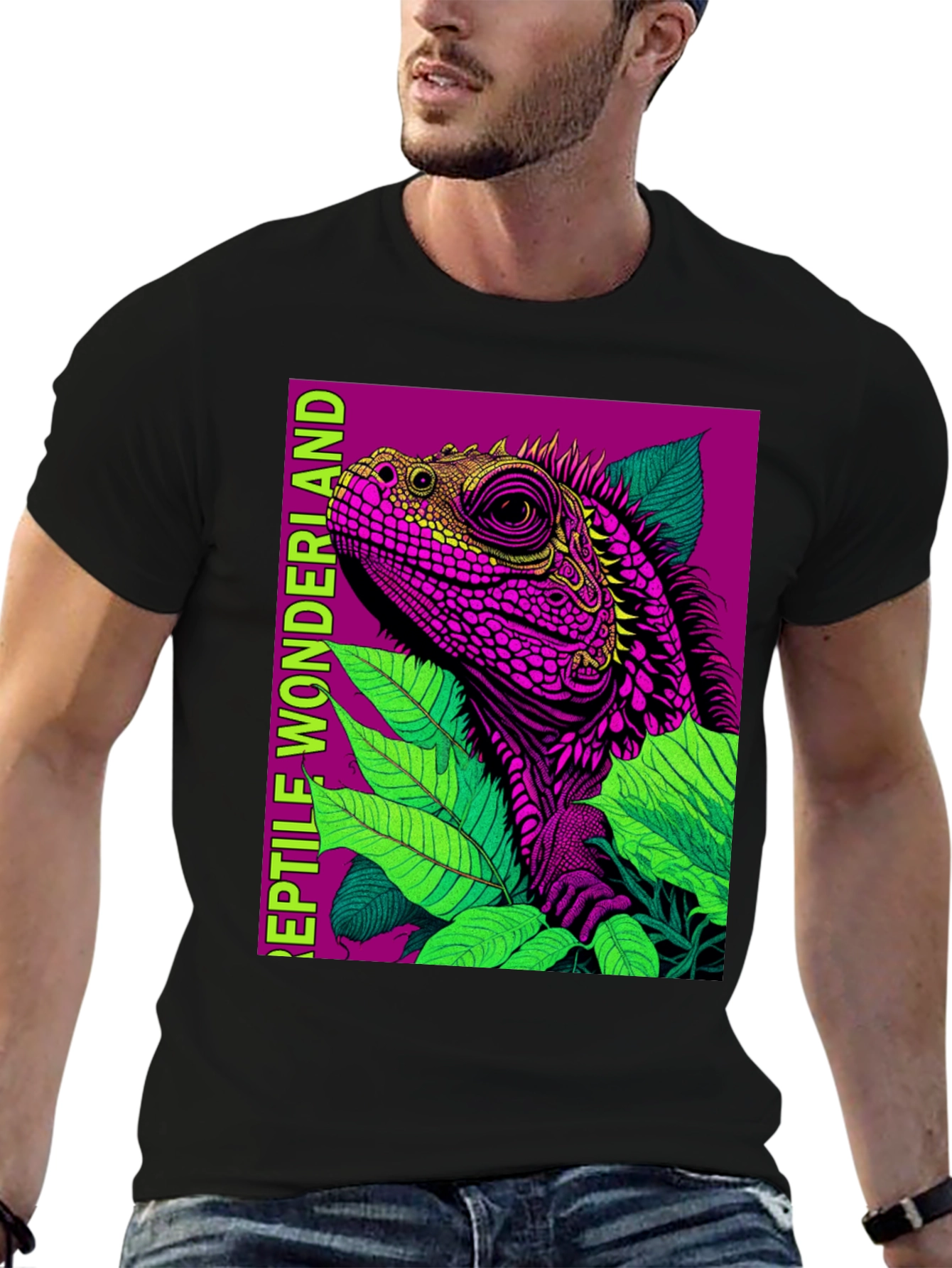 Reptile Wonderland T-Shirt: Vibrant Lizard Design