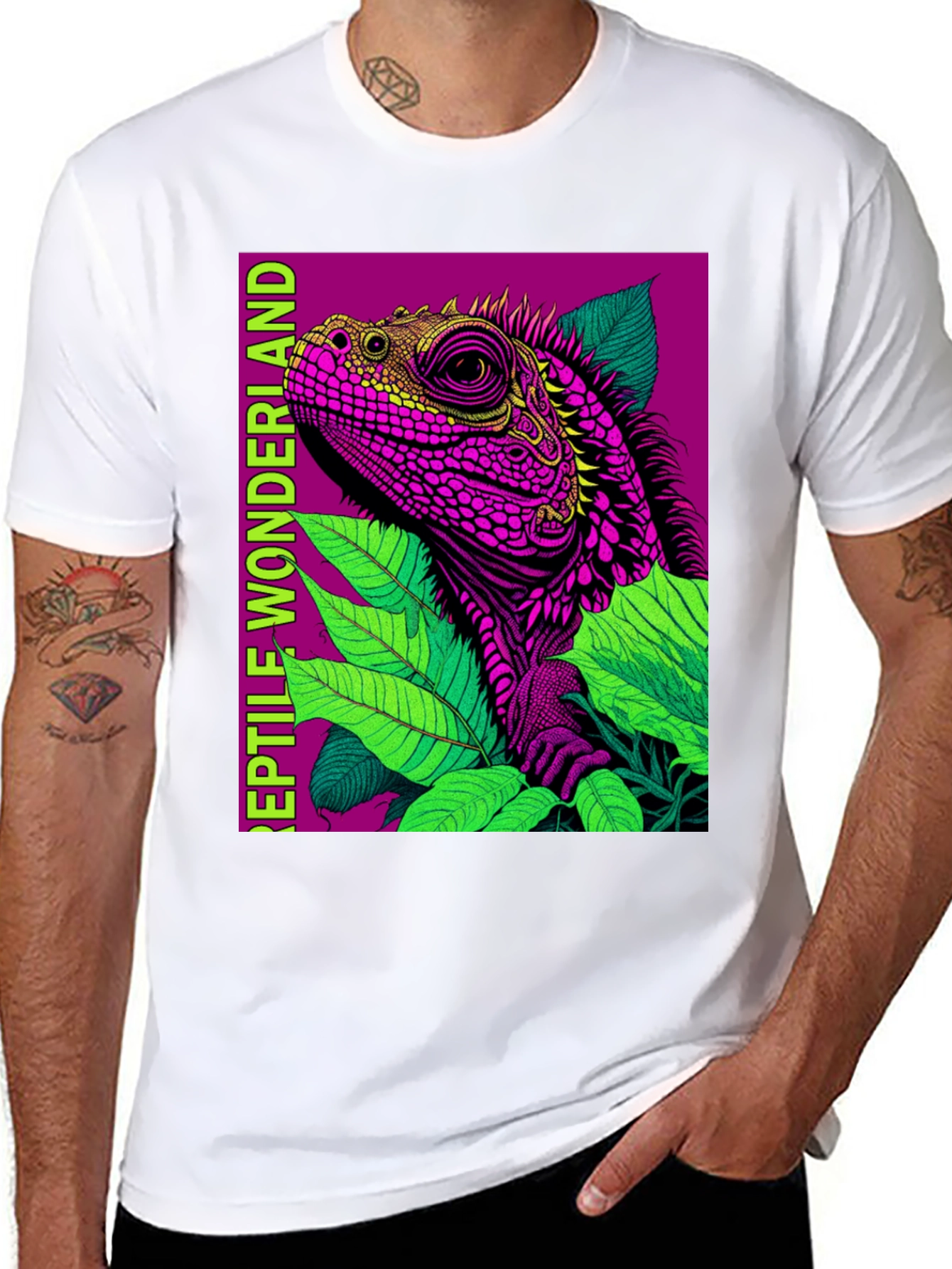 Reptile Wonderland T-Shirt: Vibrant Lizard Design