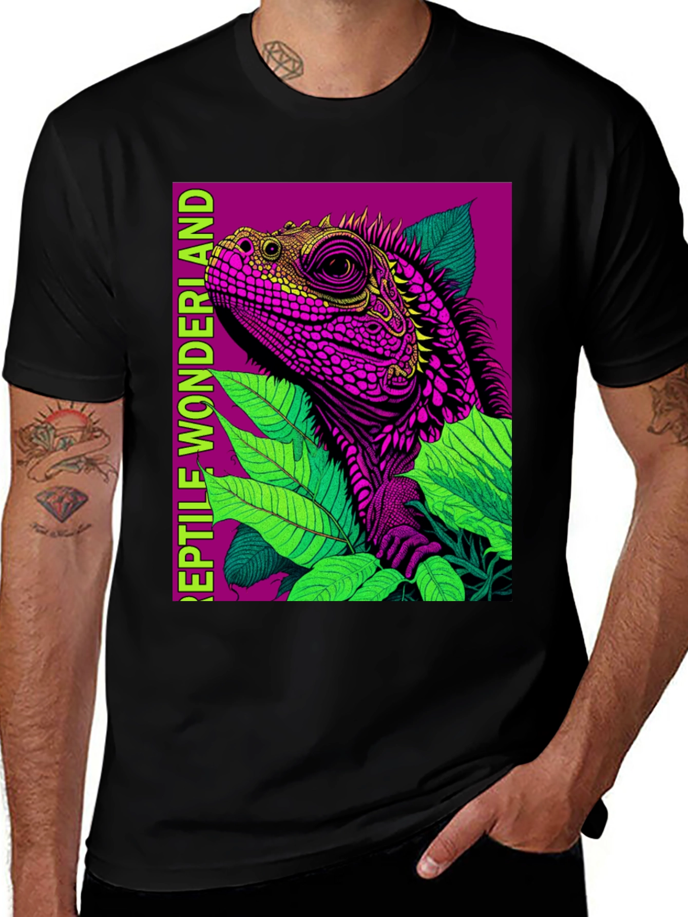 Reptile Wonderland T-Shirt: Vibrant Lizard Design