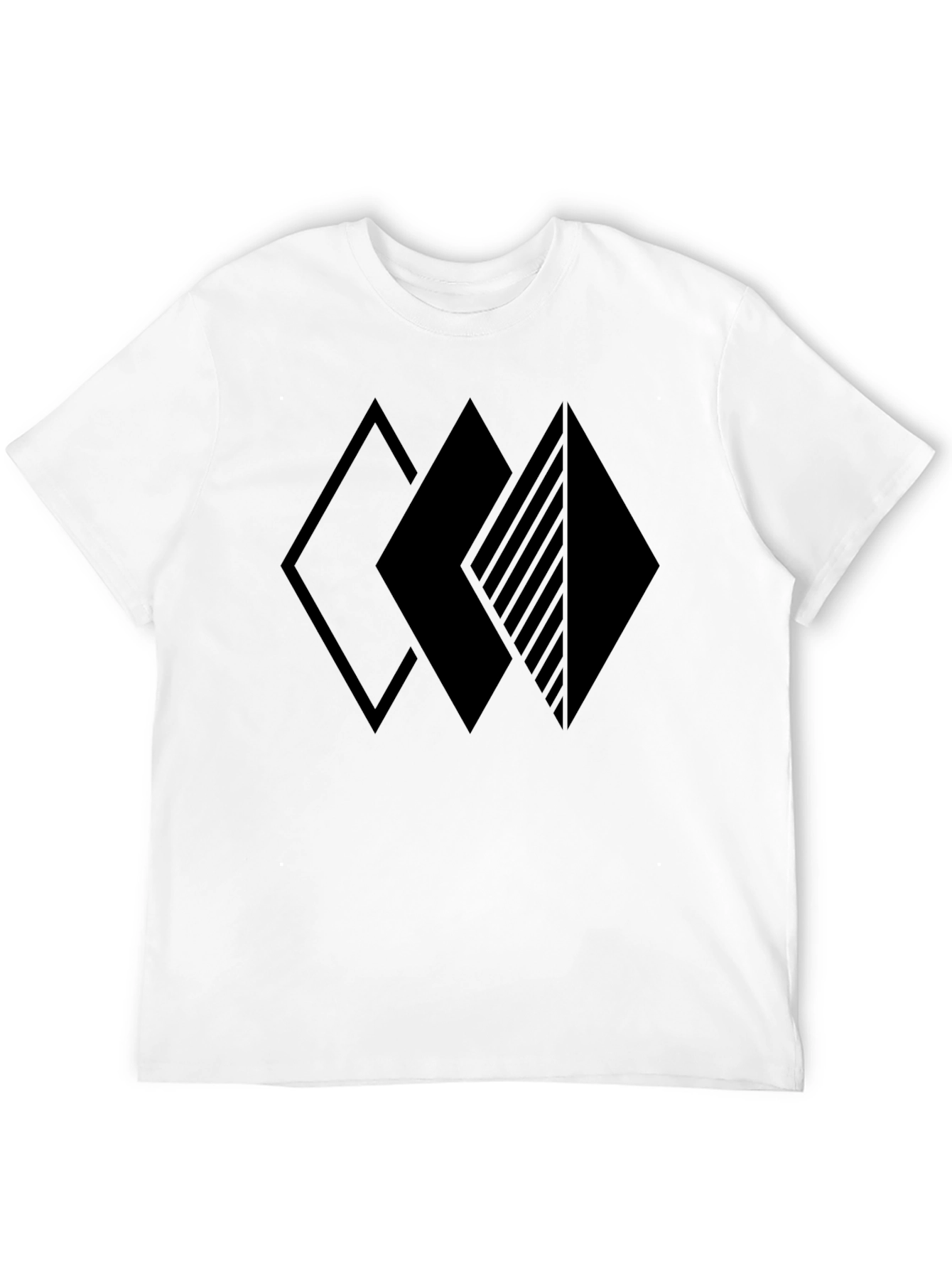 Geometric Diamonds Black T-Shirt | Modern Design Tee