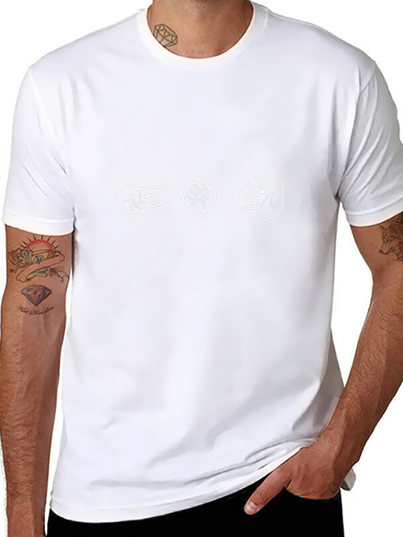 Rock Paper Scissors T-Shirt - Black Cotton Tee