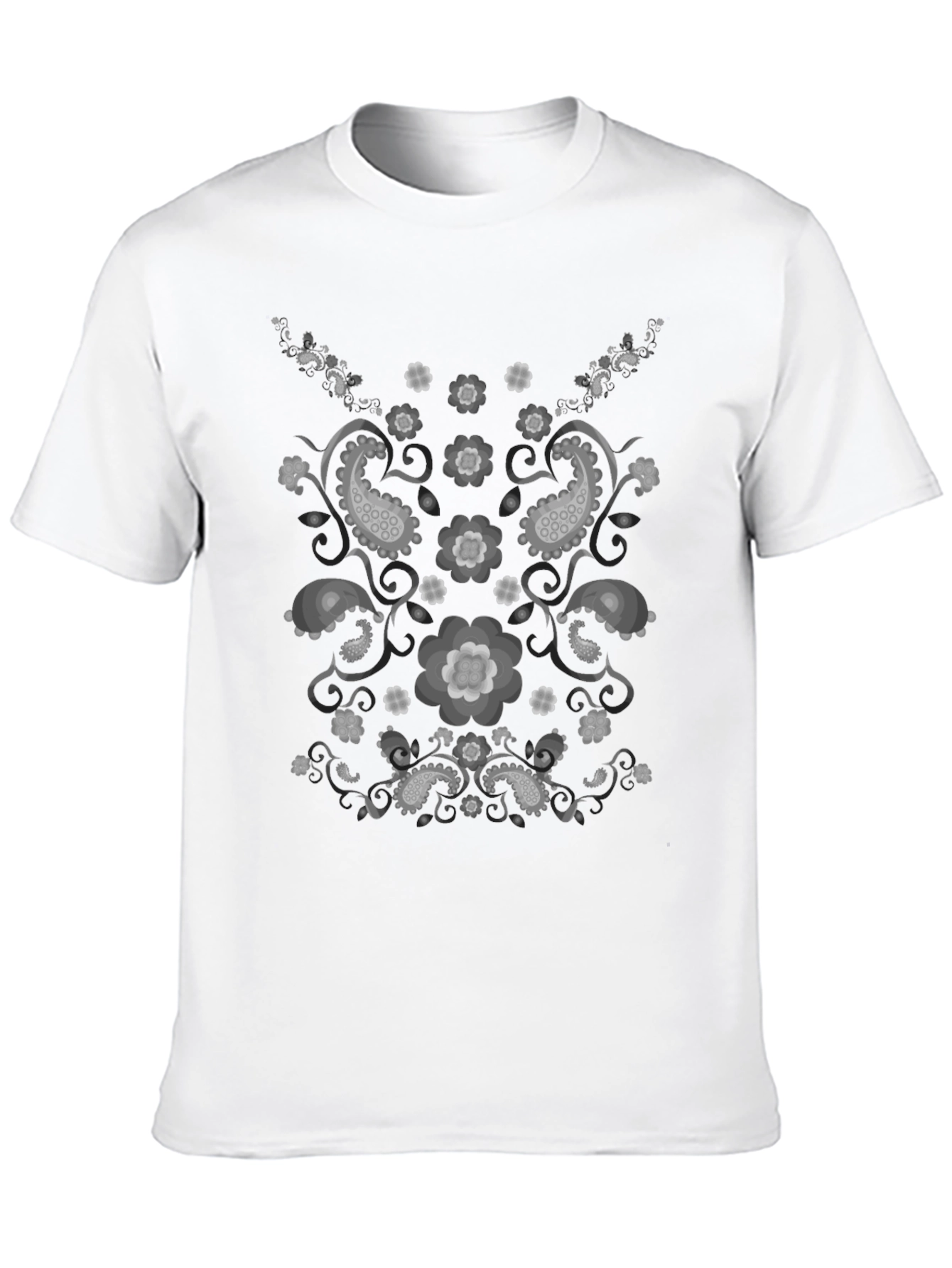 Paisley Graphic Print Black T-Shirt