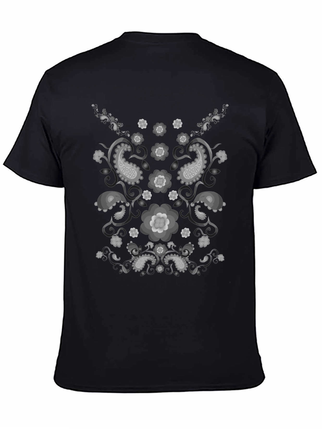 Paisley Graphic Print Black T-Shirt