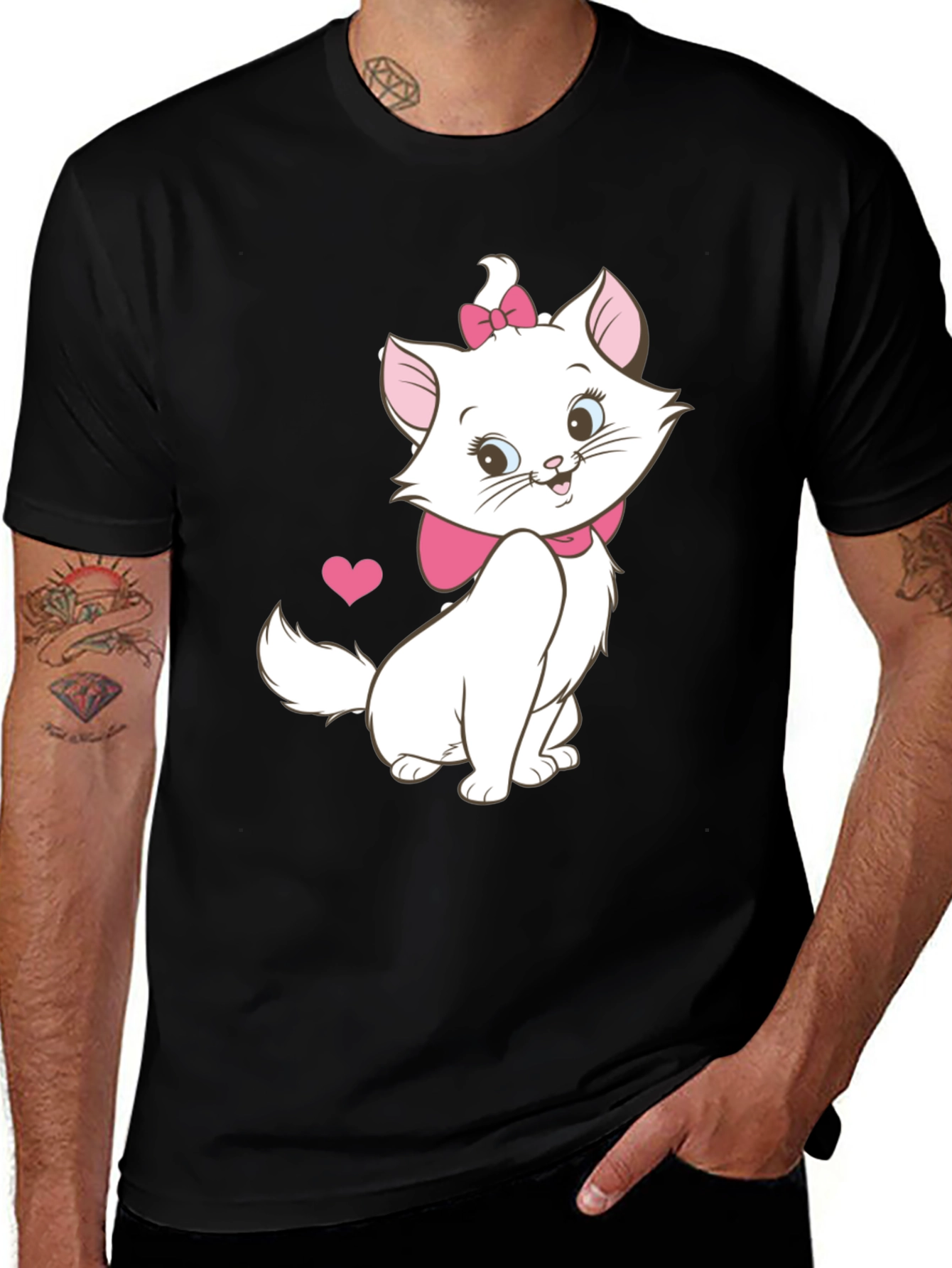 Cute Marie Cat T-Shirt - Aristocats Cartoon Tee