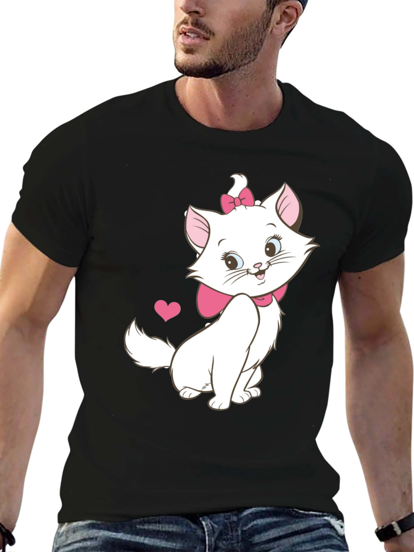 Cute Marie Cat T-Shirt - Aristocats Cartoon Tee