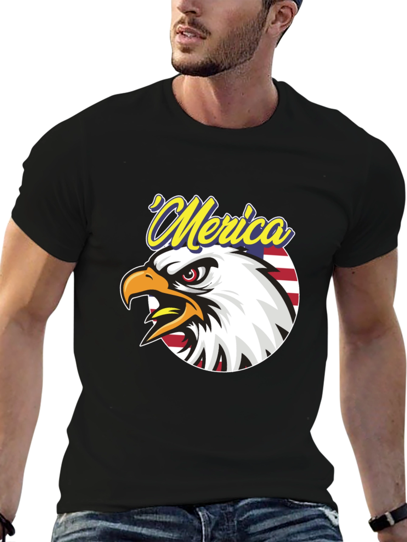 Patriotic Merica Eagle Graphic T-Shirt