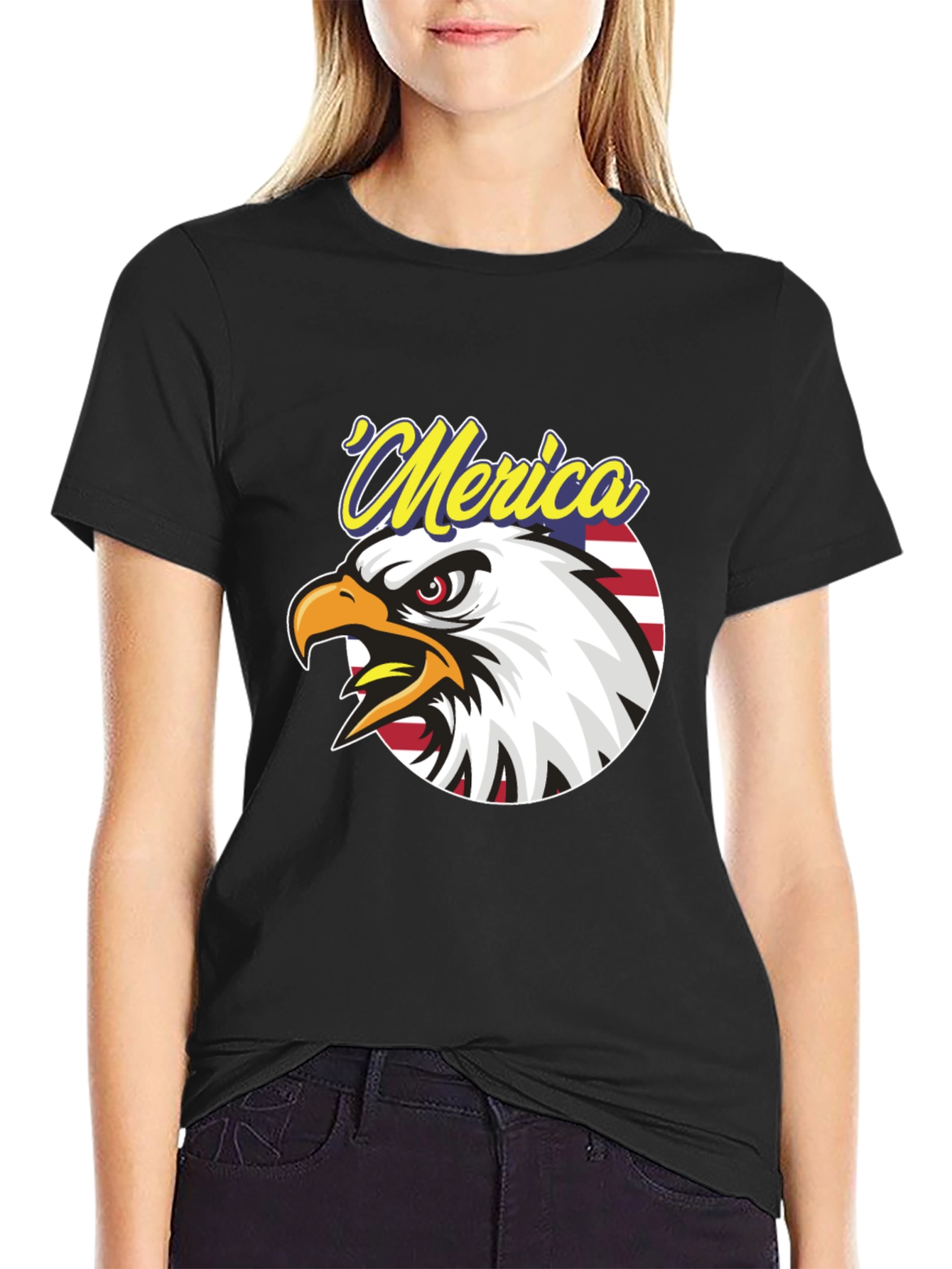 Patriotic Merica Eagle Graphic T-Shirt