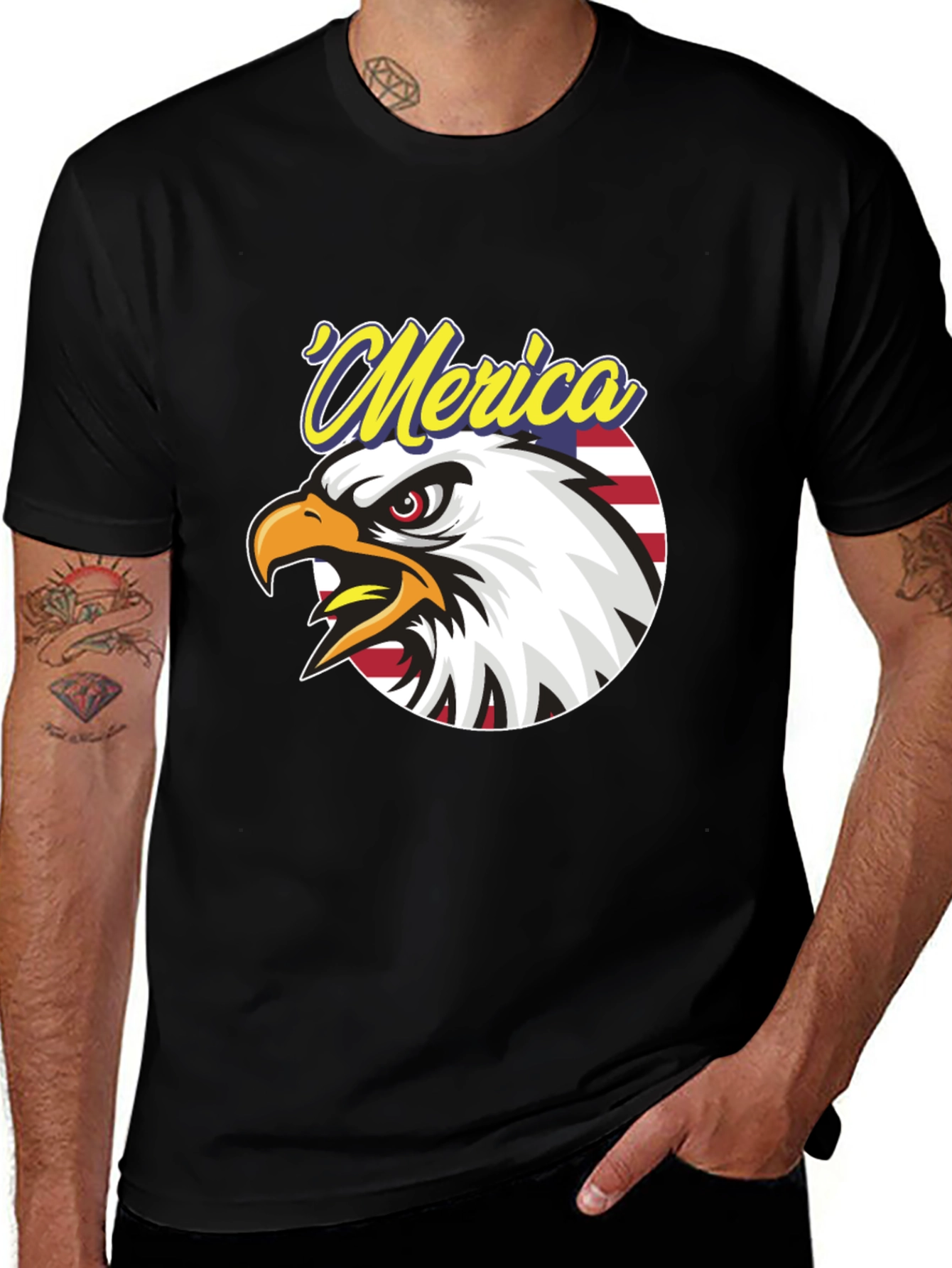 Patriotic Merica Eagle Graphic T-Shirt
