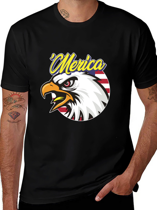 Patriotic Merica Eagle Graphic T-Shirt