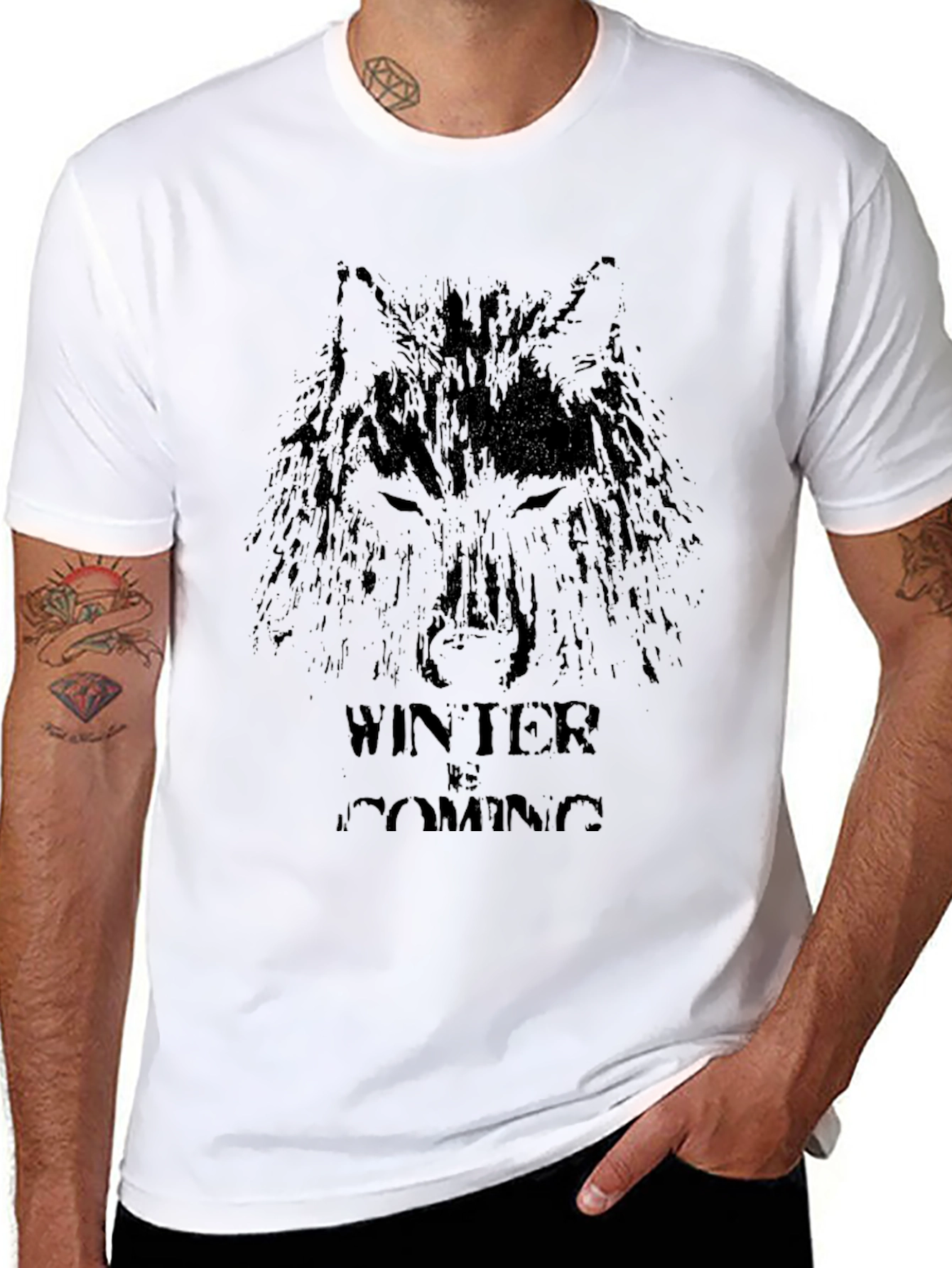 Winter is Coming Wolf Graphic T-Shirt