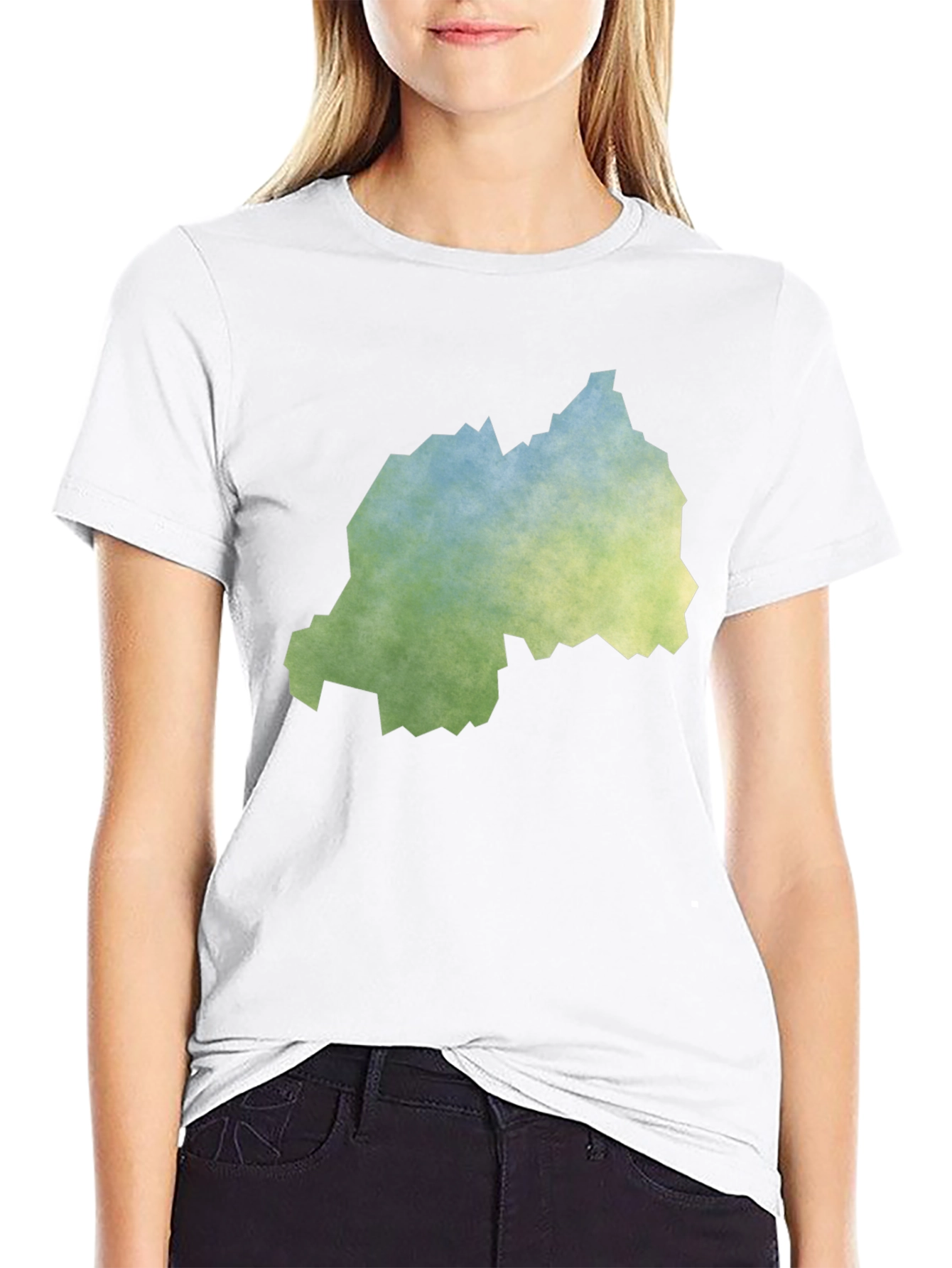 Rwanda Map Tee - Distressed Graphic T-Shirt
