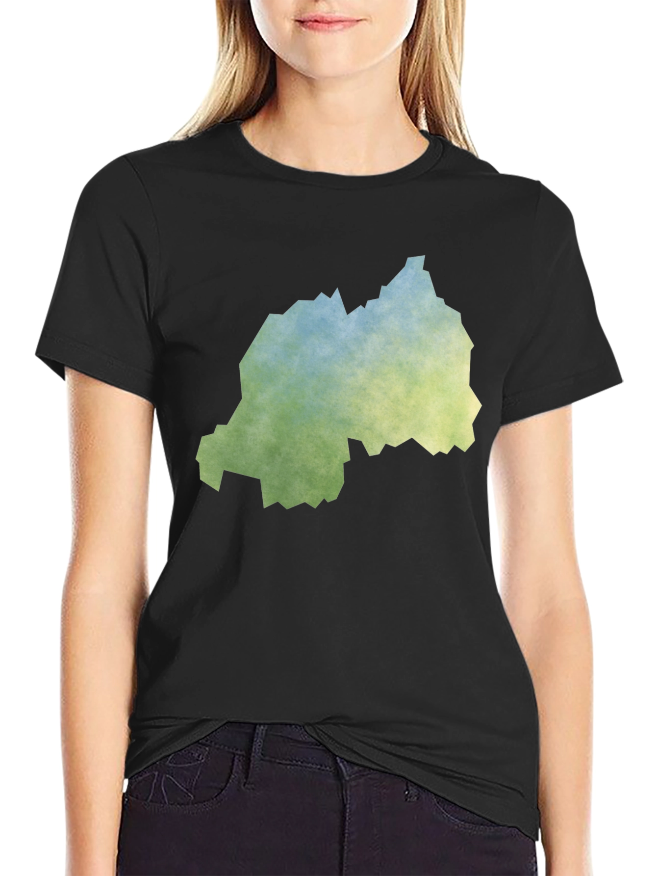 Rwanda Map Tee - Distressed Graphic T-Shirt