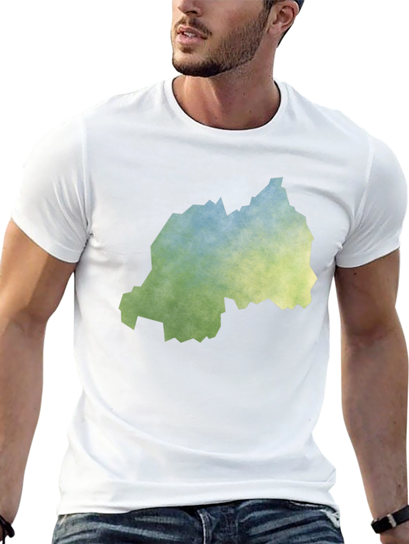 Rwanda Map Tee - Distressed Graphic T-Shirt