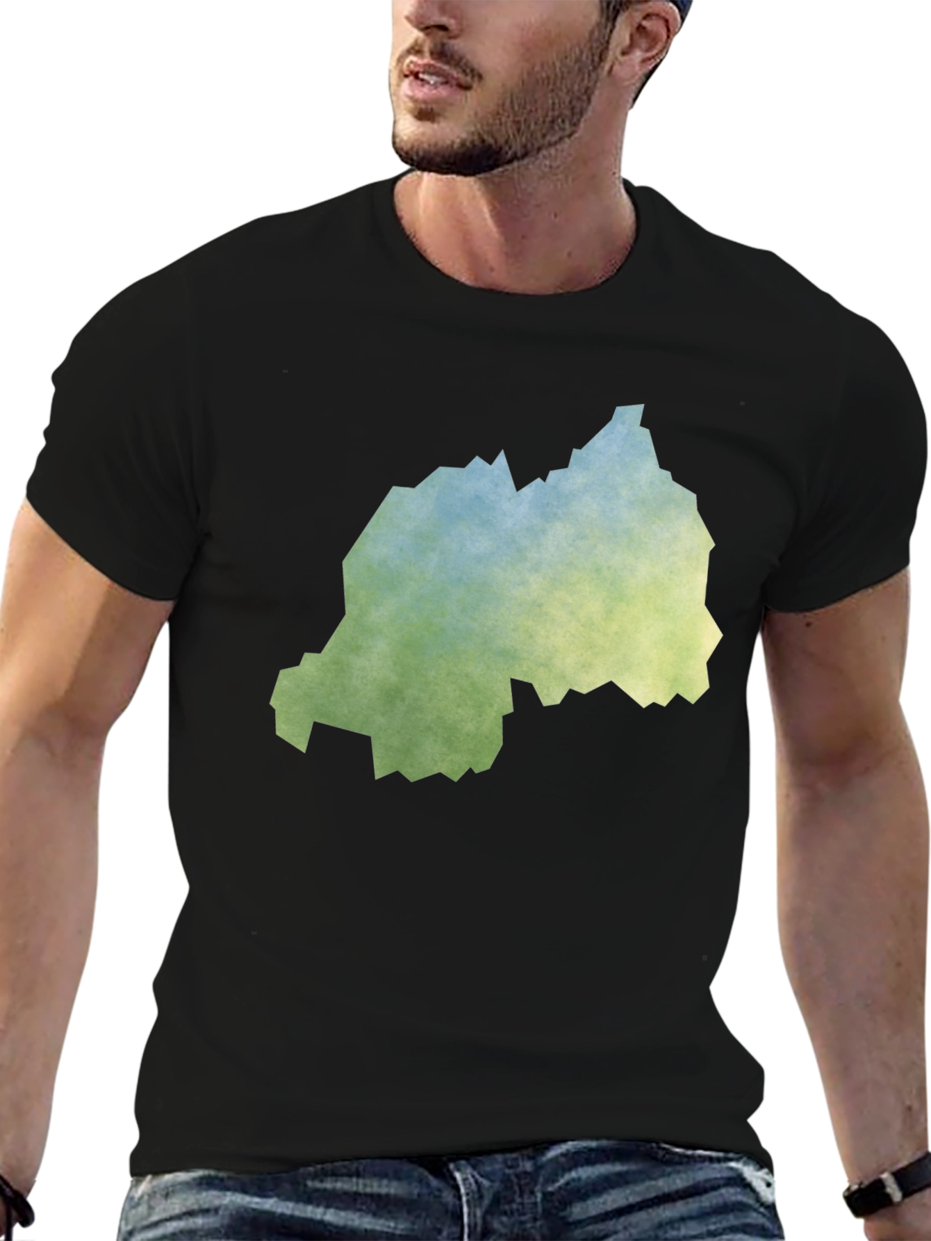 Rwanda Map Tee - Distressed Graphic T-Shirt