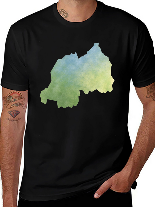 Rwanda Map Tee - Distressed Graphic T-Shirt