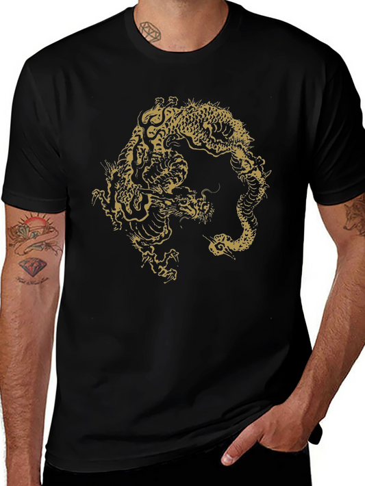 Dragon Graphic T-Shirt - Black Cotton Tee
