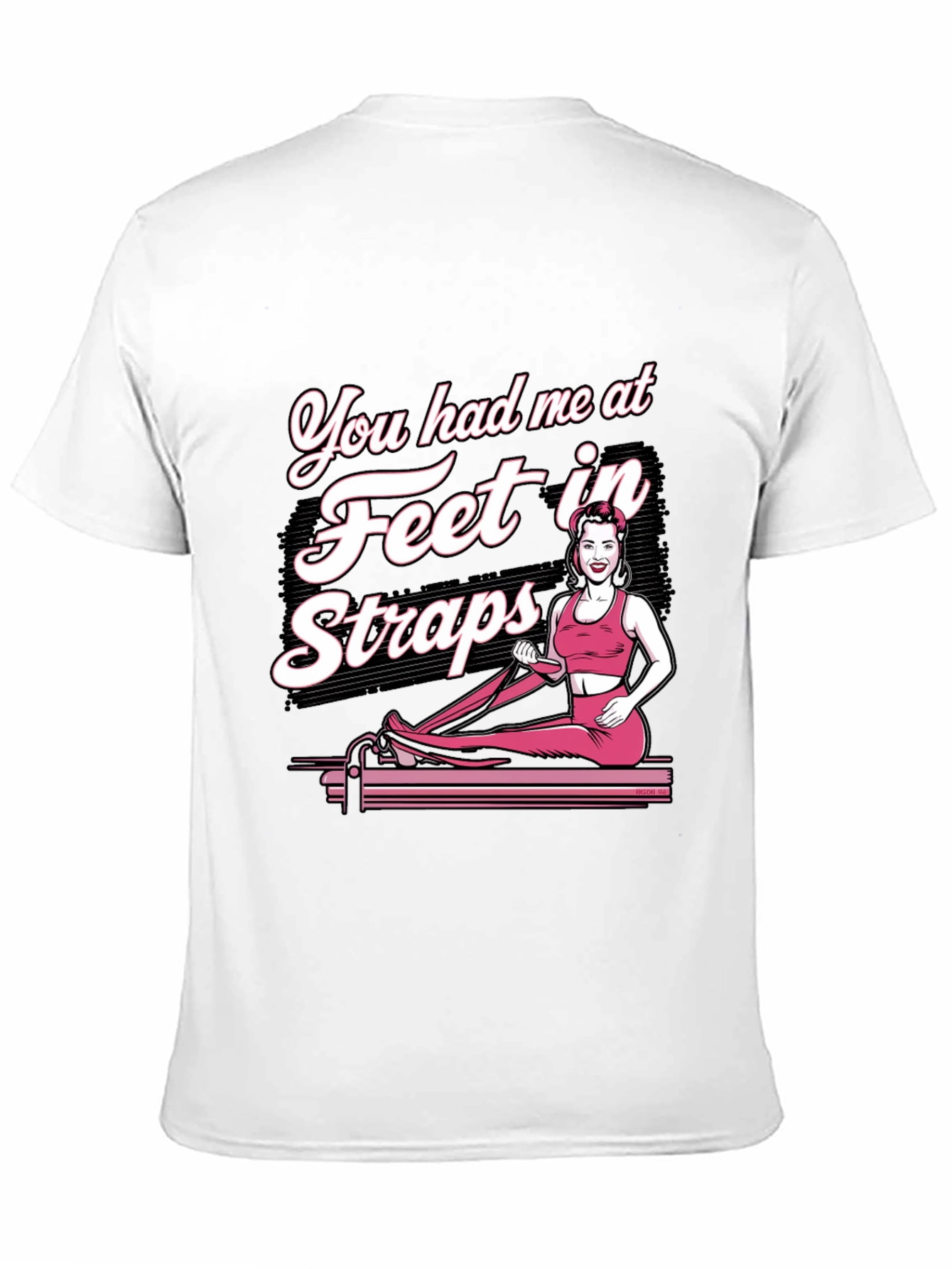 Pilates Feet in Straps Black Graphic T-Shirt
