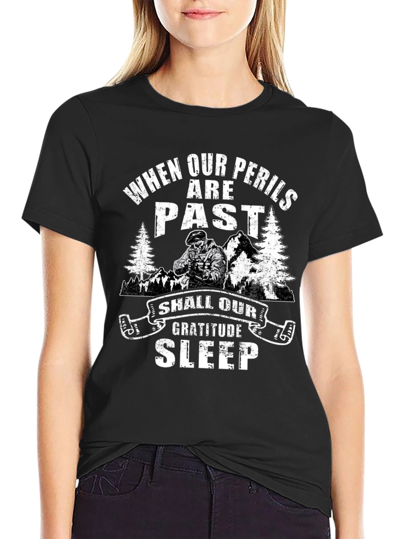 Gratitude Sleep T-Shirt - When Our Perils are Past