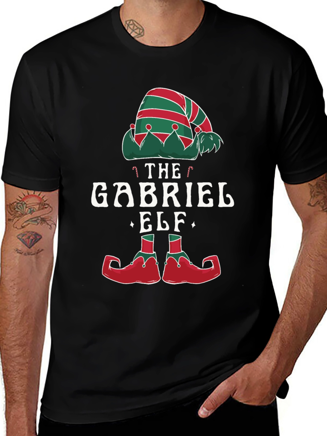 Gabriel Elf Christmas T-Shirt Festive Holiday Tee