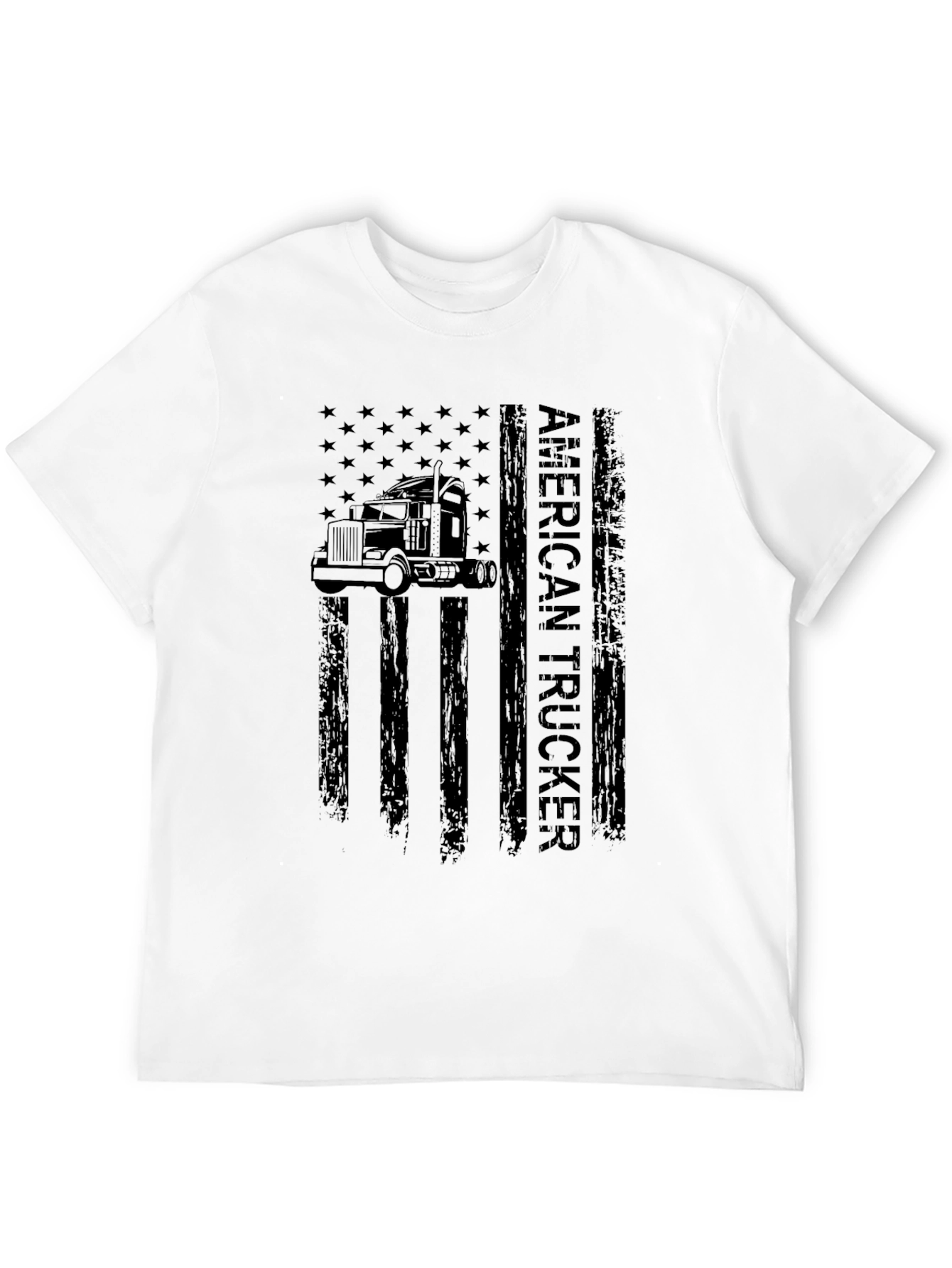 American Trucker Black Graphic T-Shirt