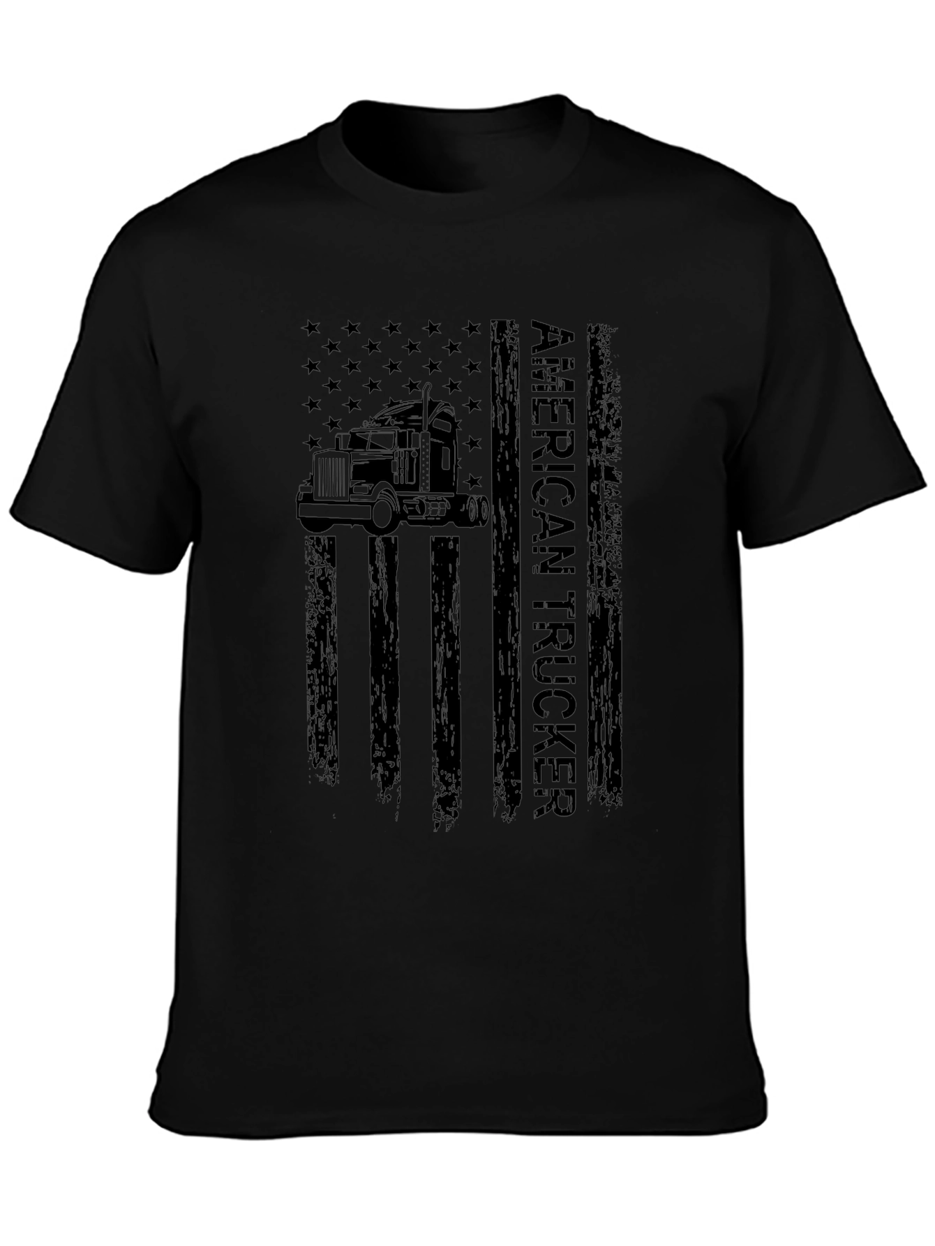 American Trucker Black Graphic T-Shirt