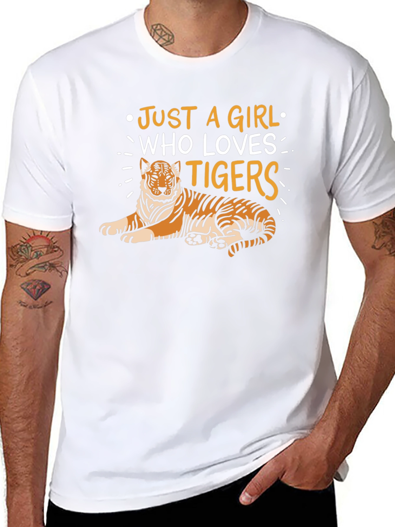Just a Girl Who Loves Tigers T-Shirt - Black