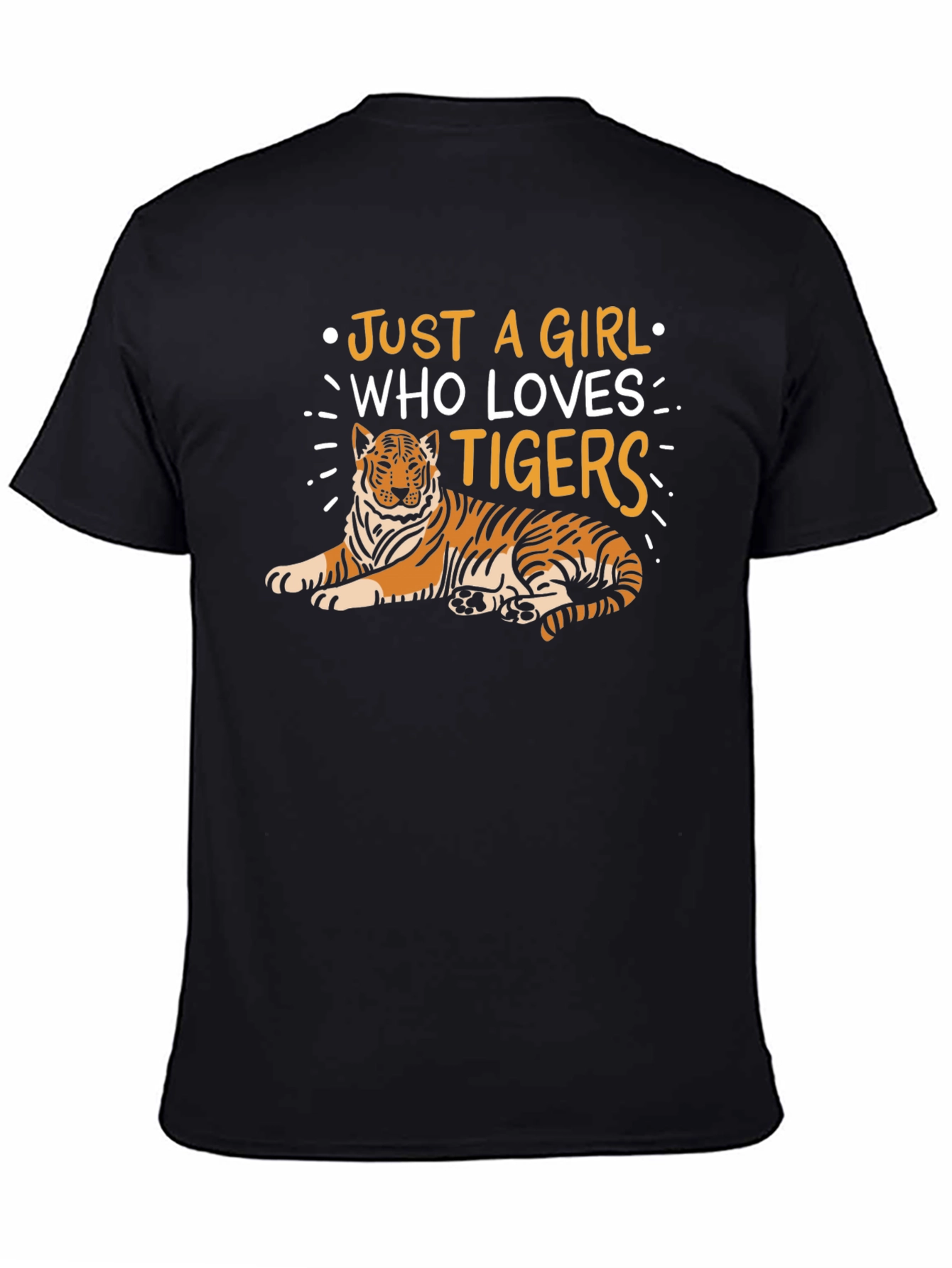 Just a Girl Who Loves Tigers T-Shirt - Black