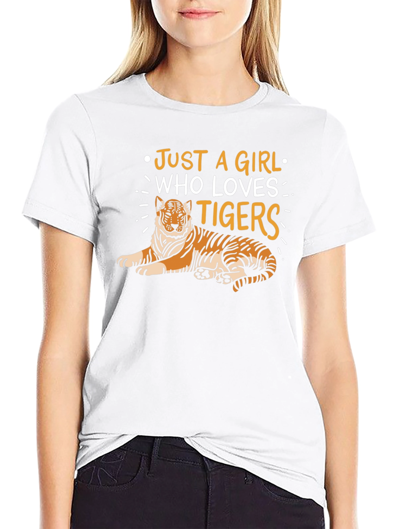 Just a Girl Who Loves Tigers T-Shirt - Black