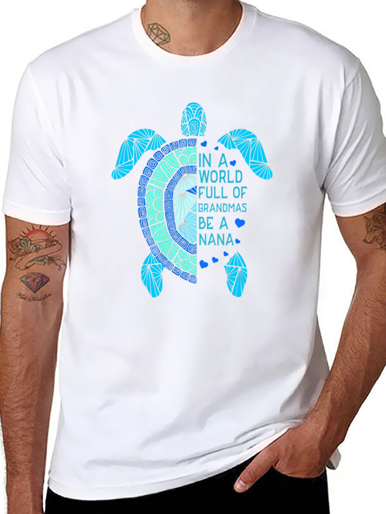 Turtle Nana Graphic T-Shirt - Cute Grandparent Tee
