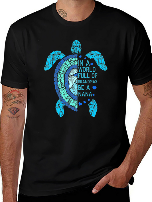Turtle Nana Graphic T-Shirt - Cute Grandparent Tee