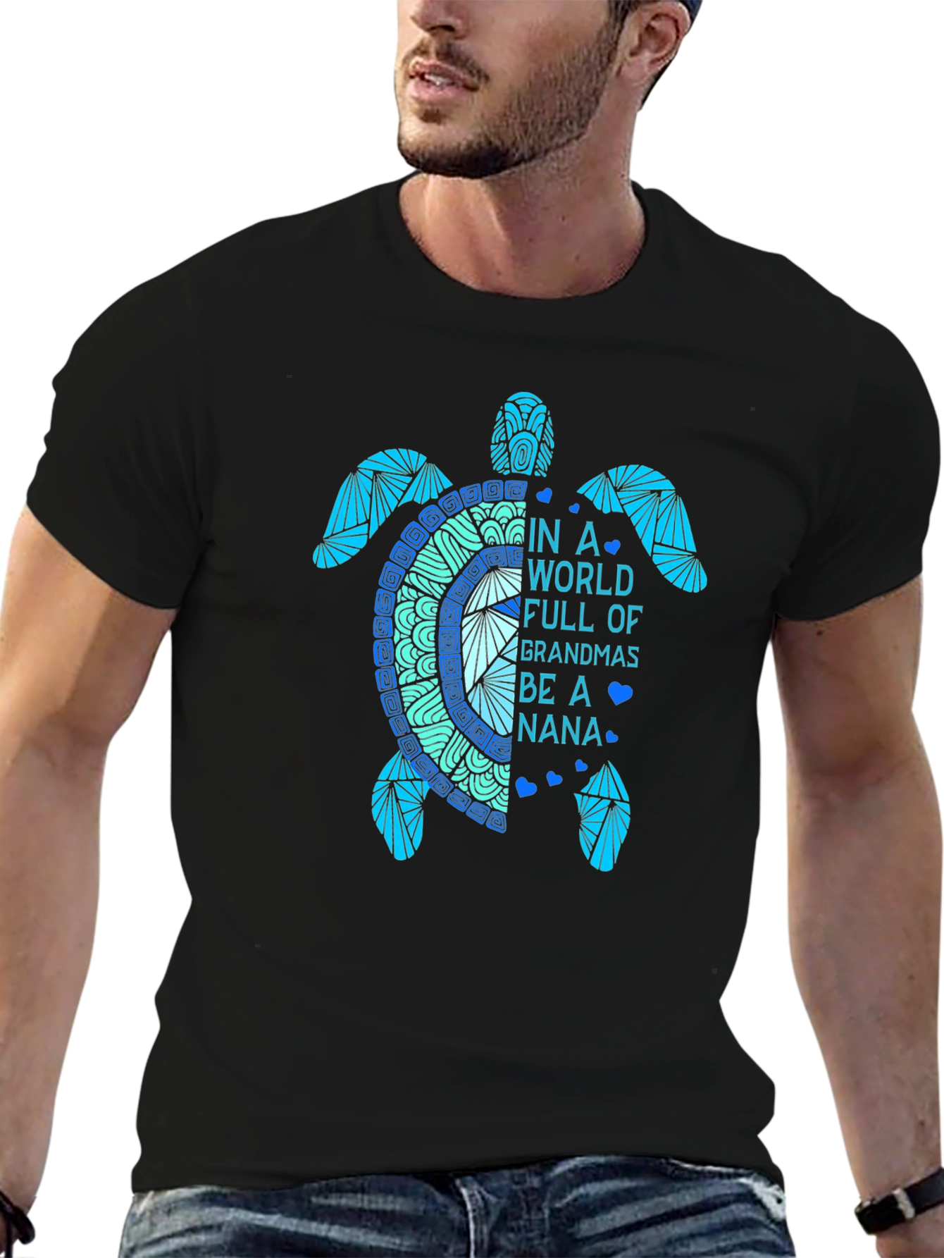 Turtle Nana Graphic T-Shirt - Cute Grandparent Tee