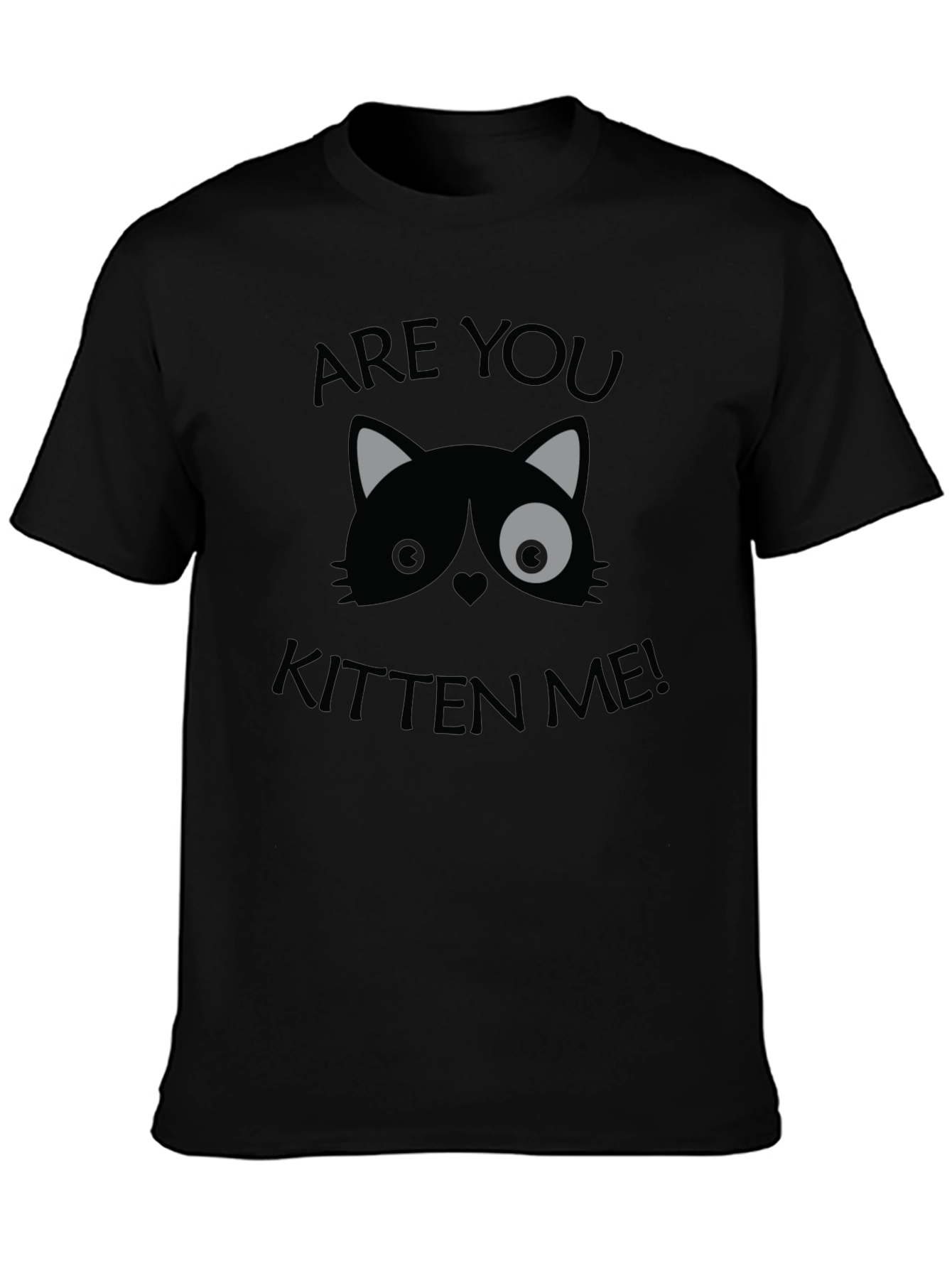 Are You Kitten Me! Graphic Print Crew Neck T-Shirt