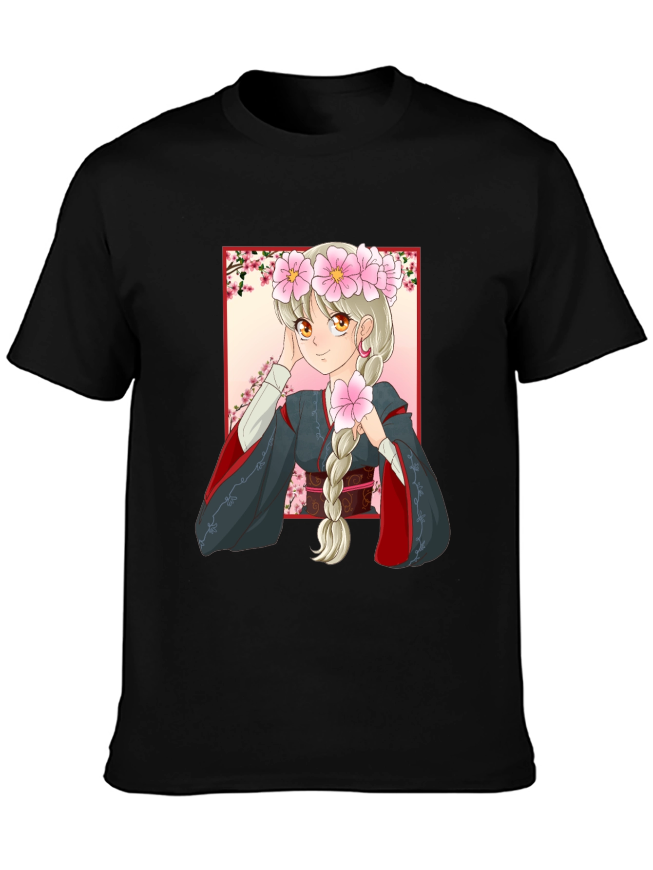 Anime Girl Graphic Black T-Shirt