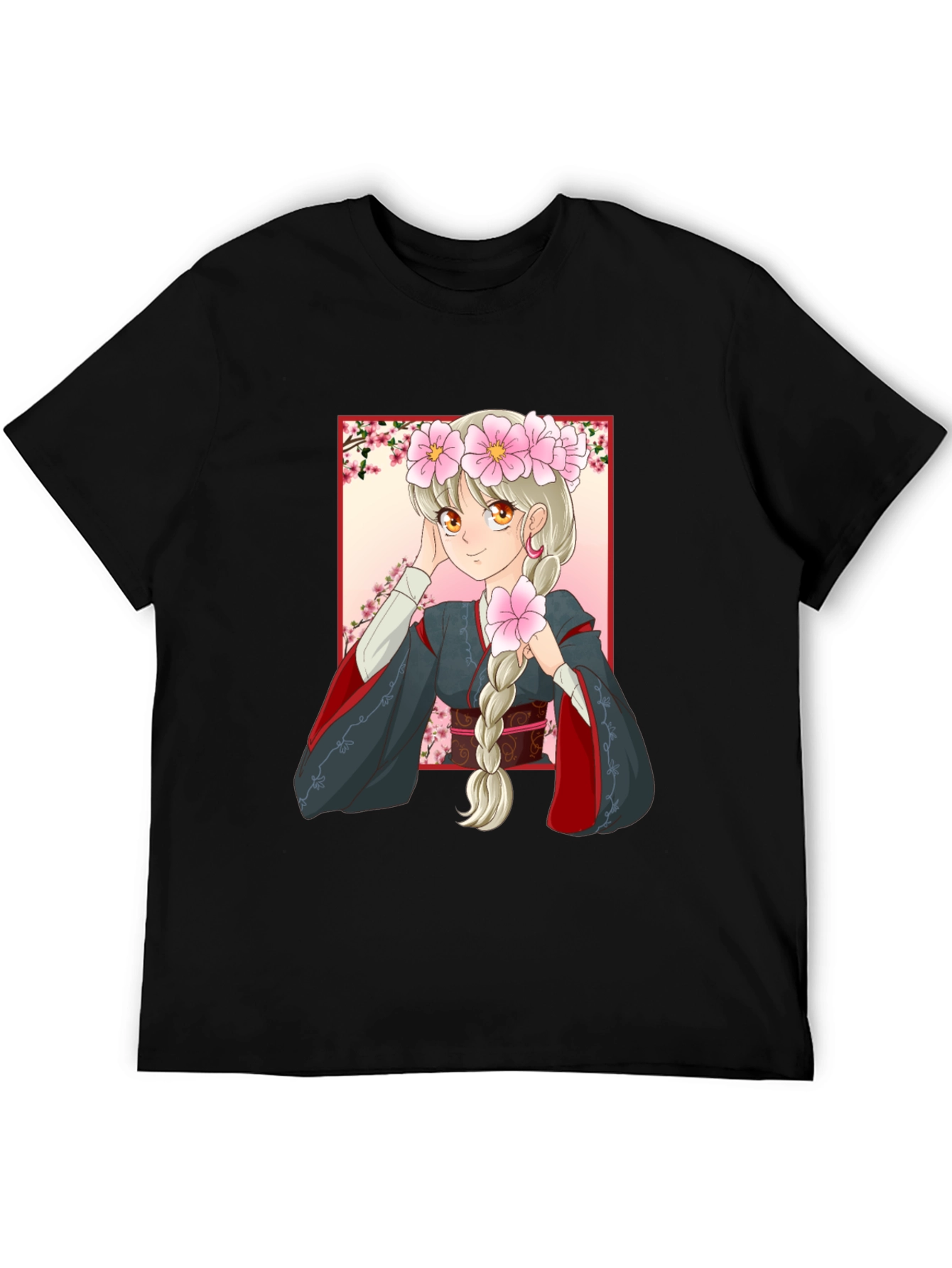 Anime Girl Graphic Black T-Shirt