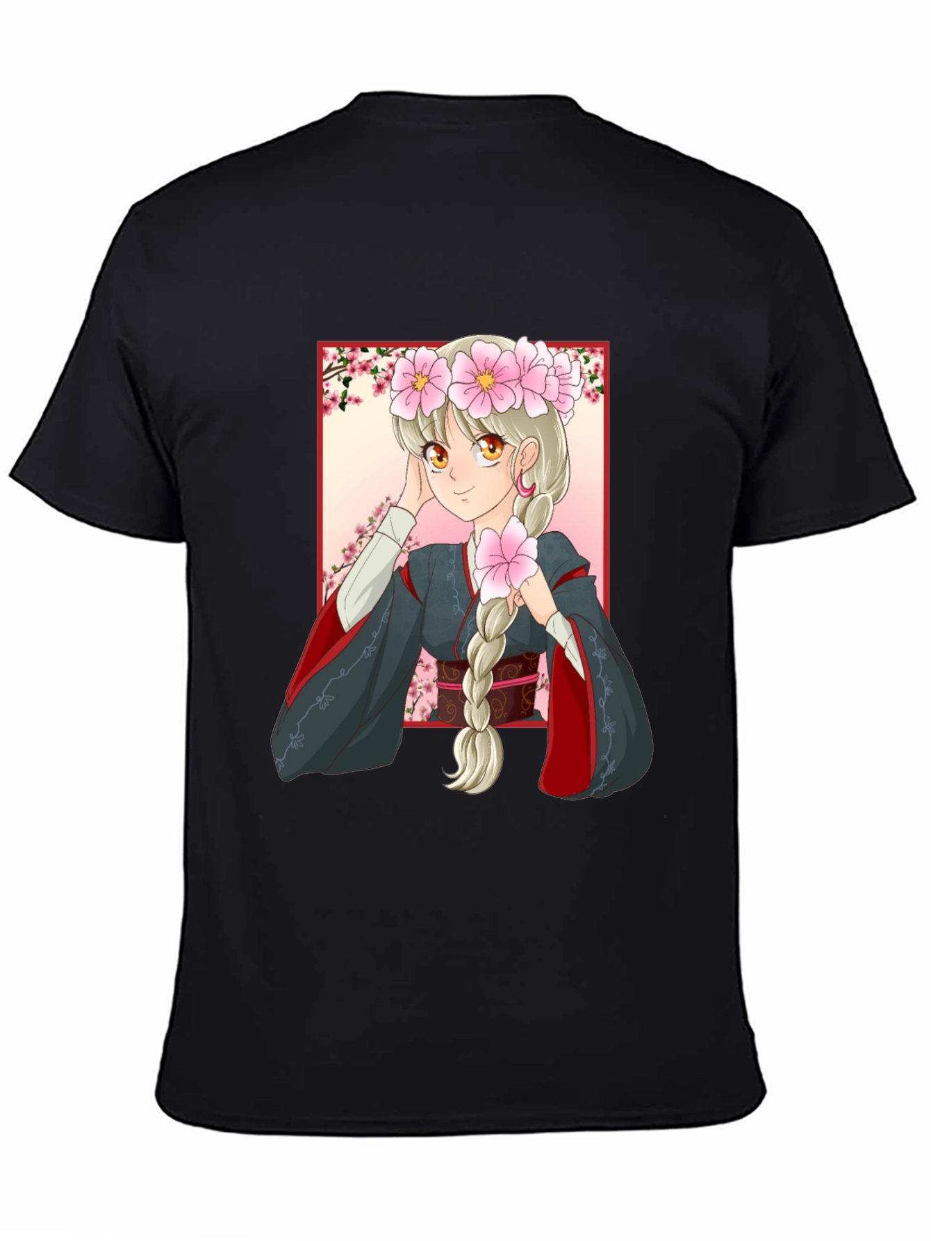 Anime Girl Graphic Black T-Shirt