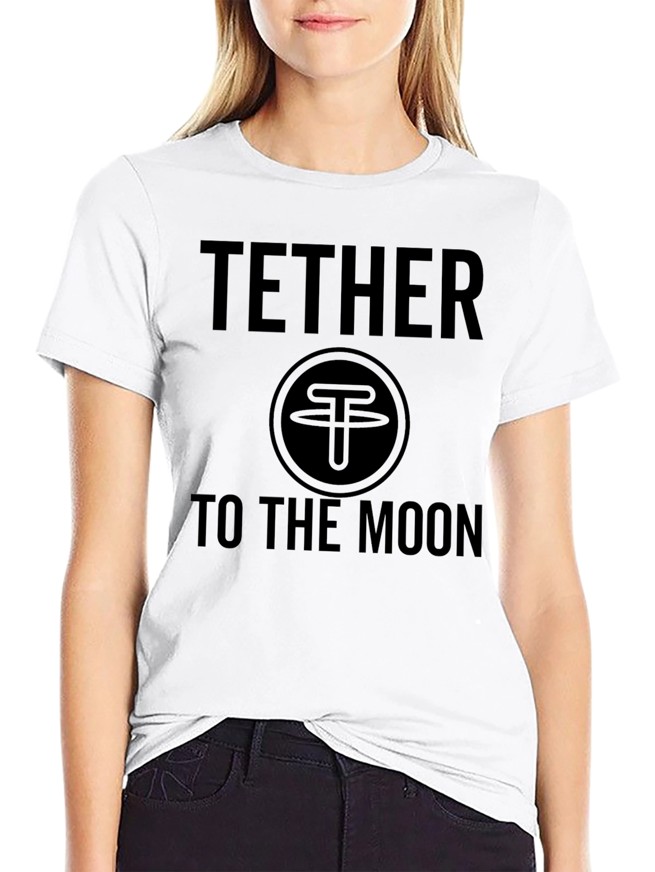 Tether to the Moon Black T-Shirt