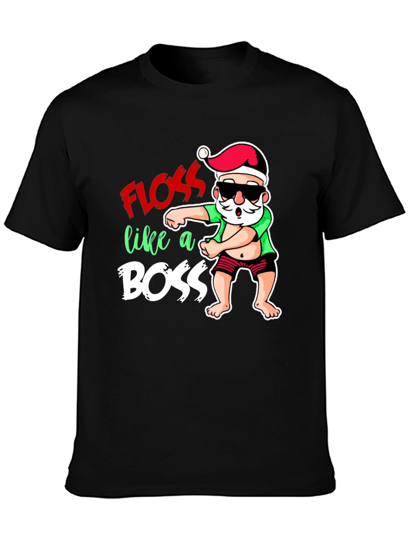 Floss Like a Boss Christmas Santa T-Shirt