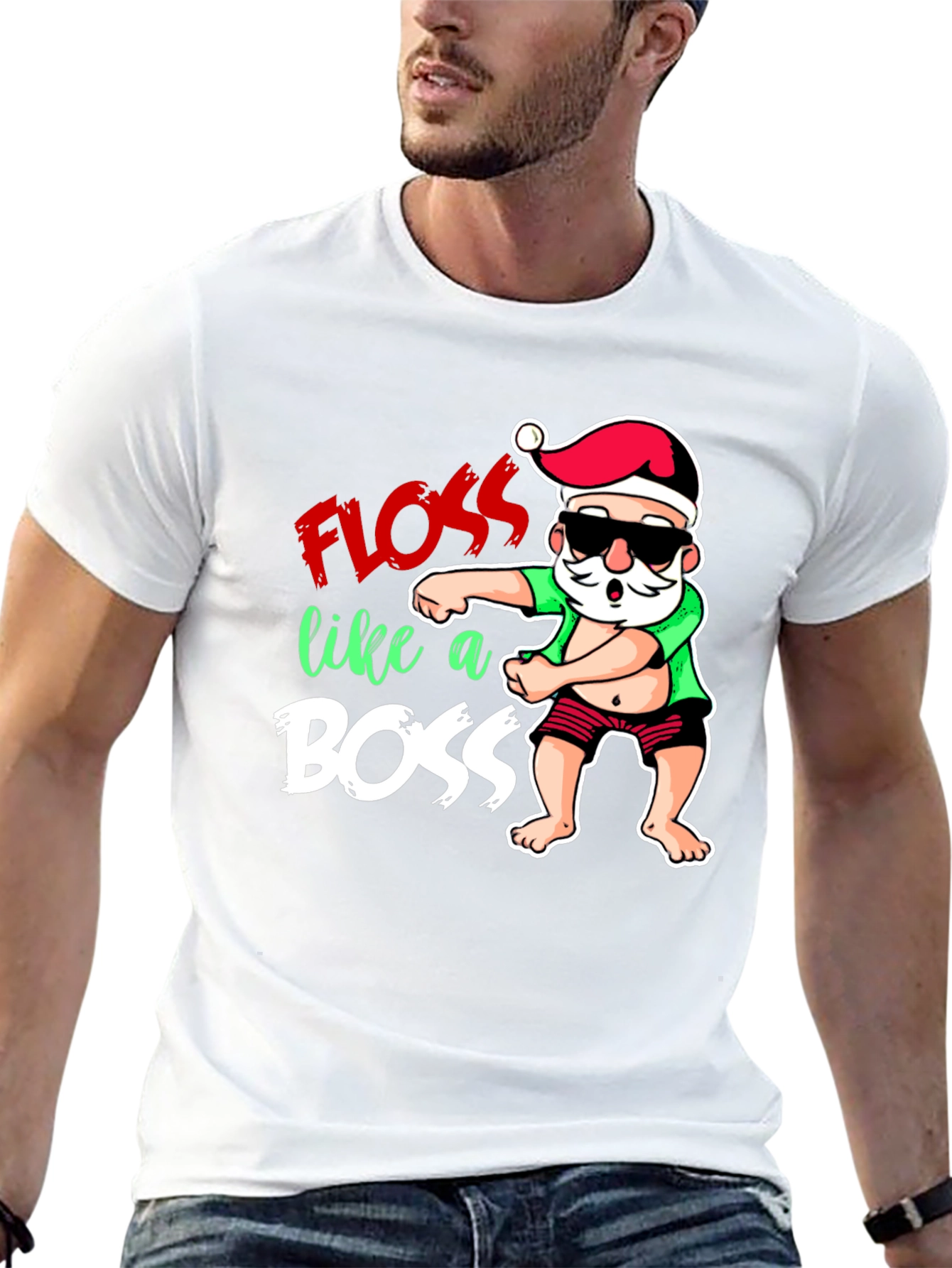 Floss Like a Boss Christmas Santa T-Shirt