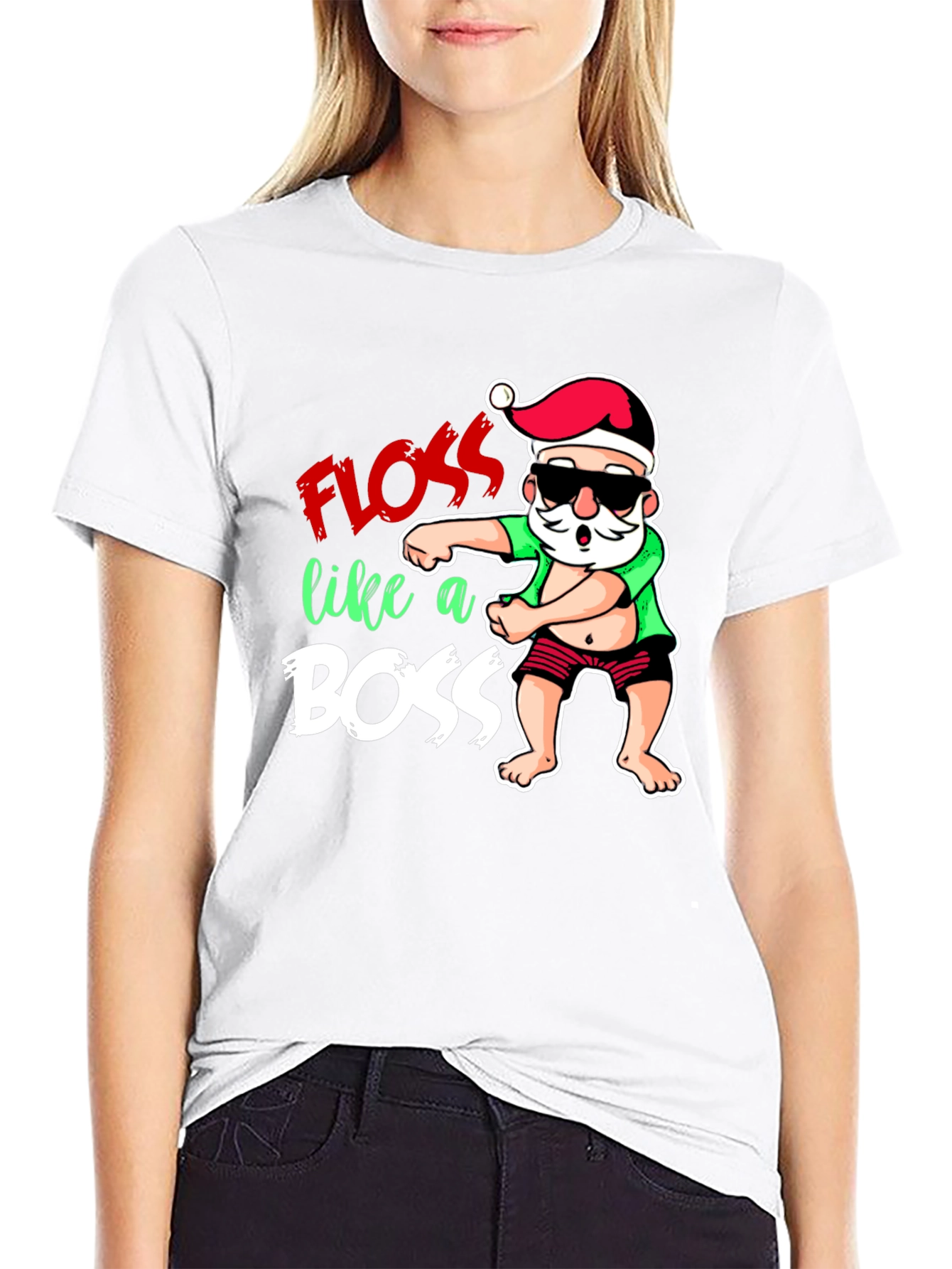 Floss Like a Boss Christmas Santa T-Shirt