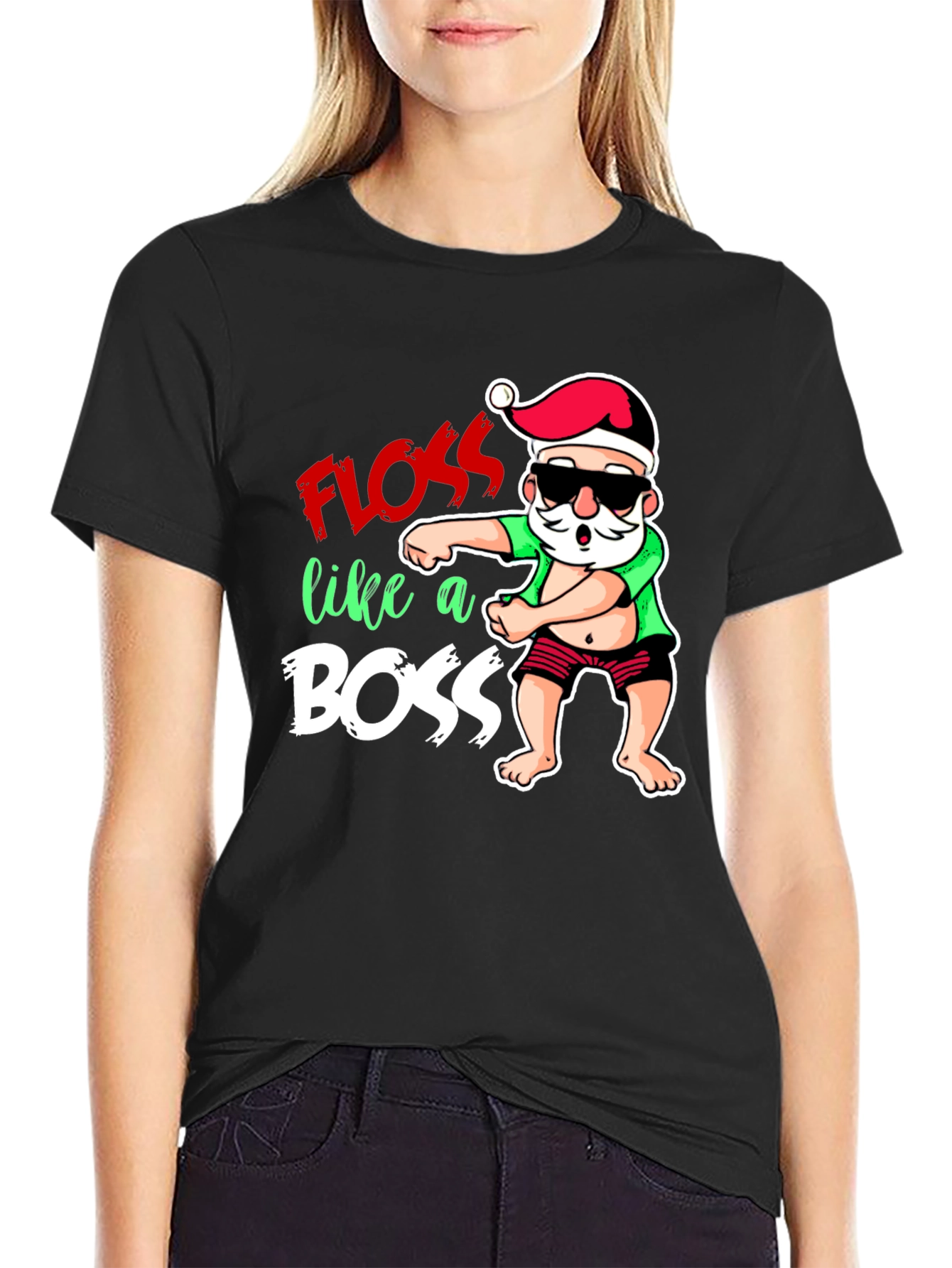 Floss Like a Boss Christmas Santa T-Shirt