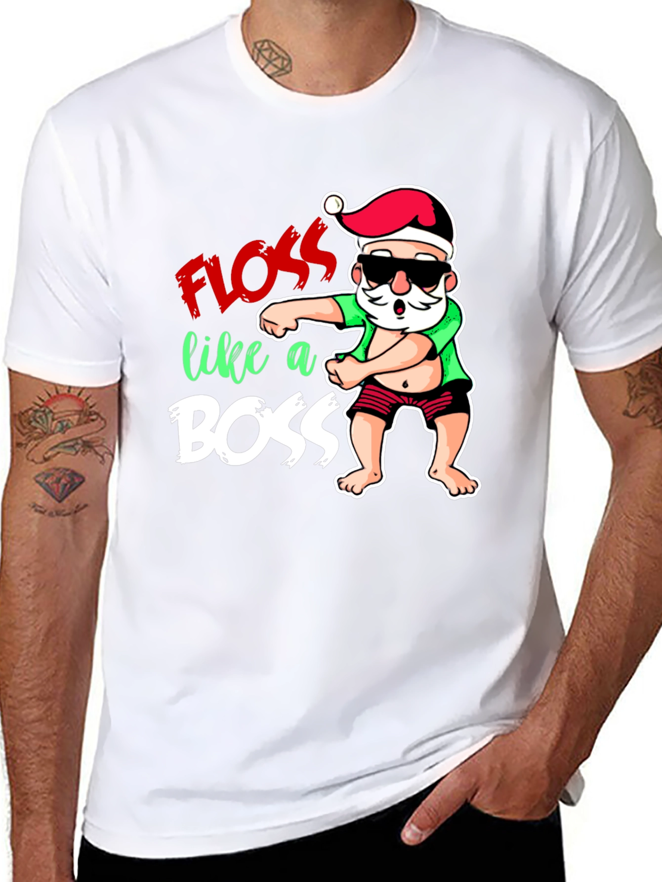 Floss Like a Boss Christmas Santa T-Shirt