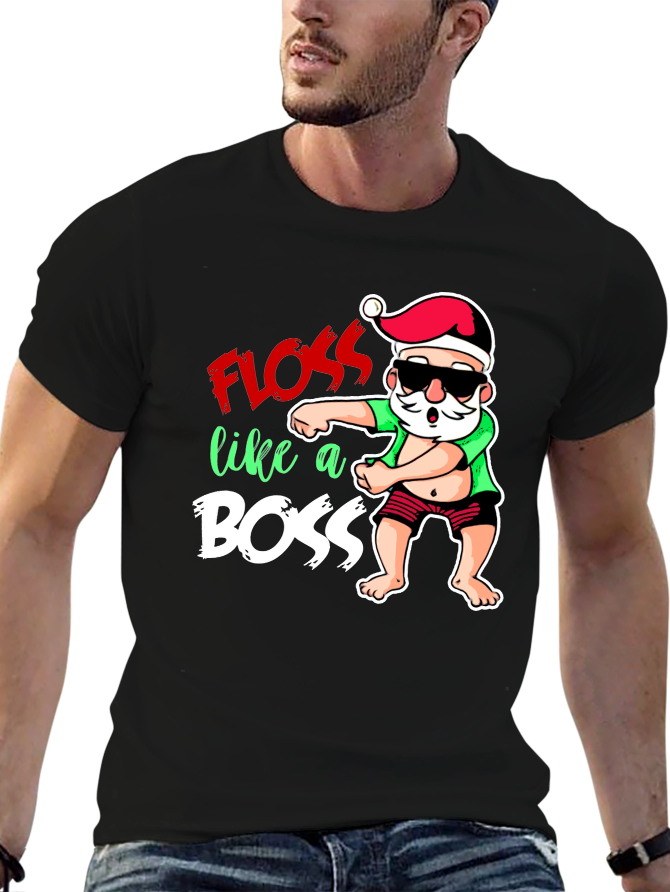 Floss Like a Boss Christmas Santa T-Shirt