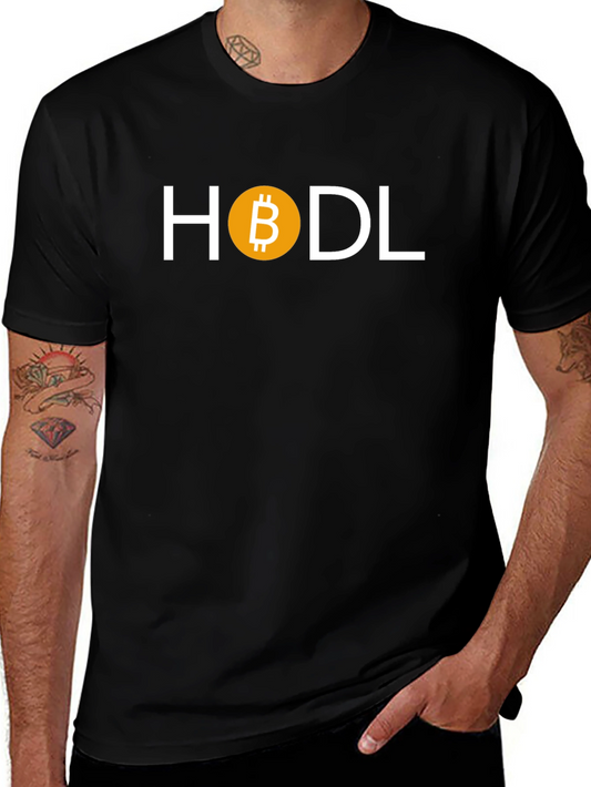 HODL Bitcoin Crypto T-Shirt - Black Cotton Blend