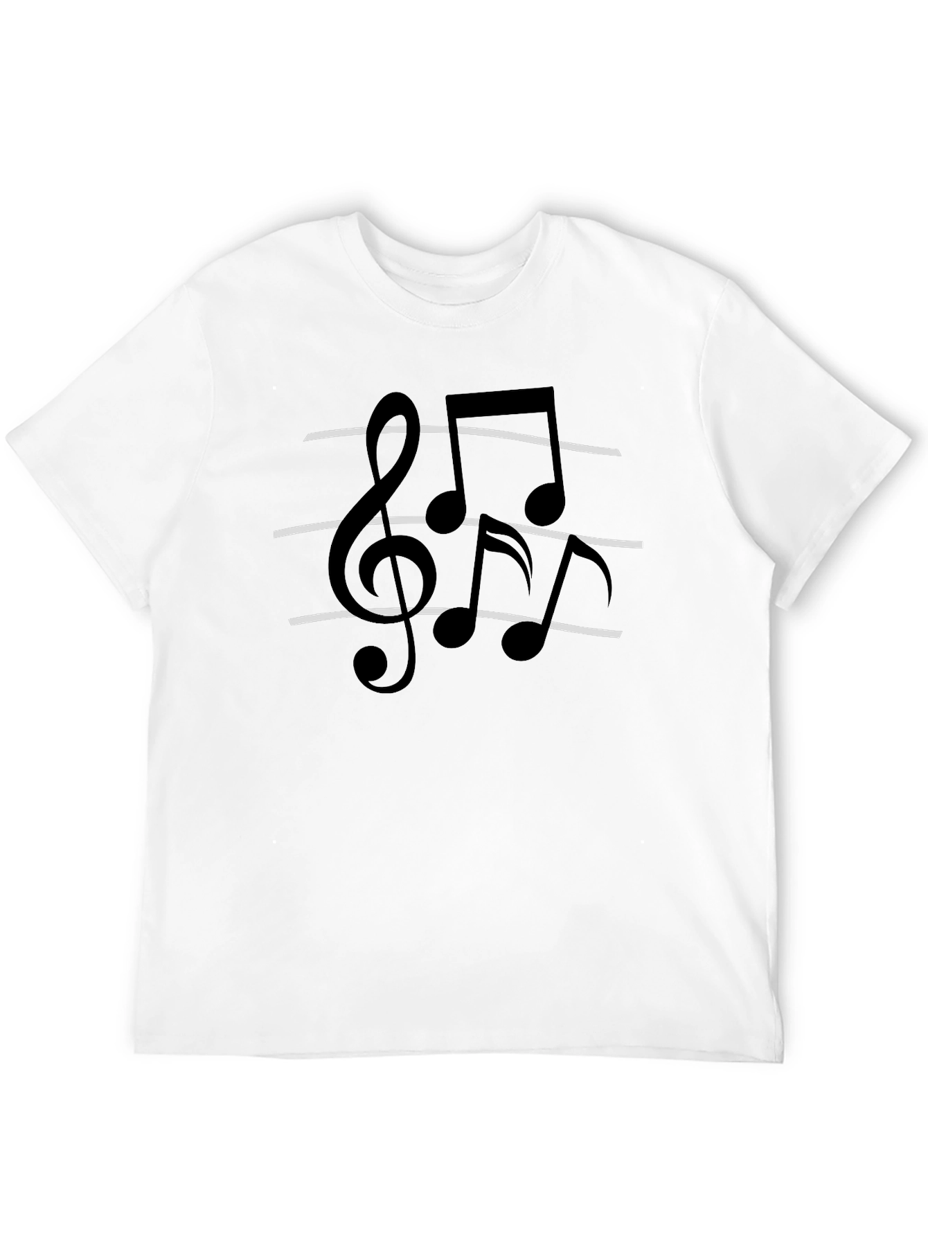 Musical Note Graphic Tee - Classic Black Cotton T-Shirt