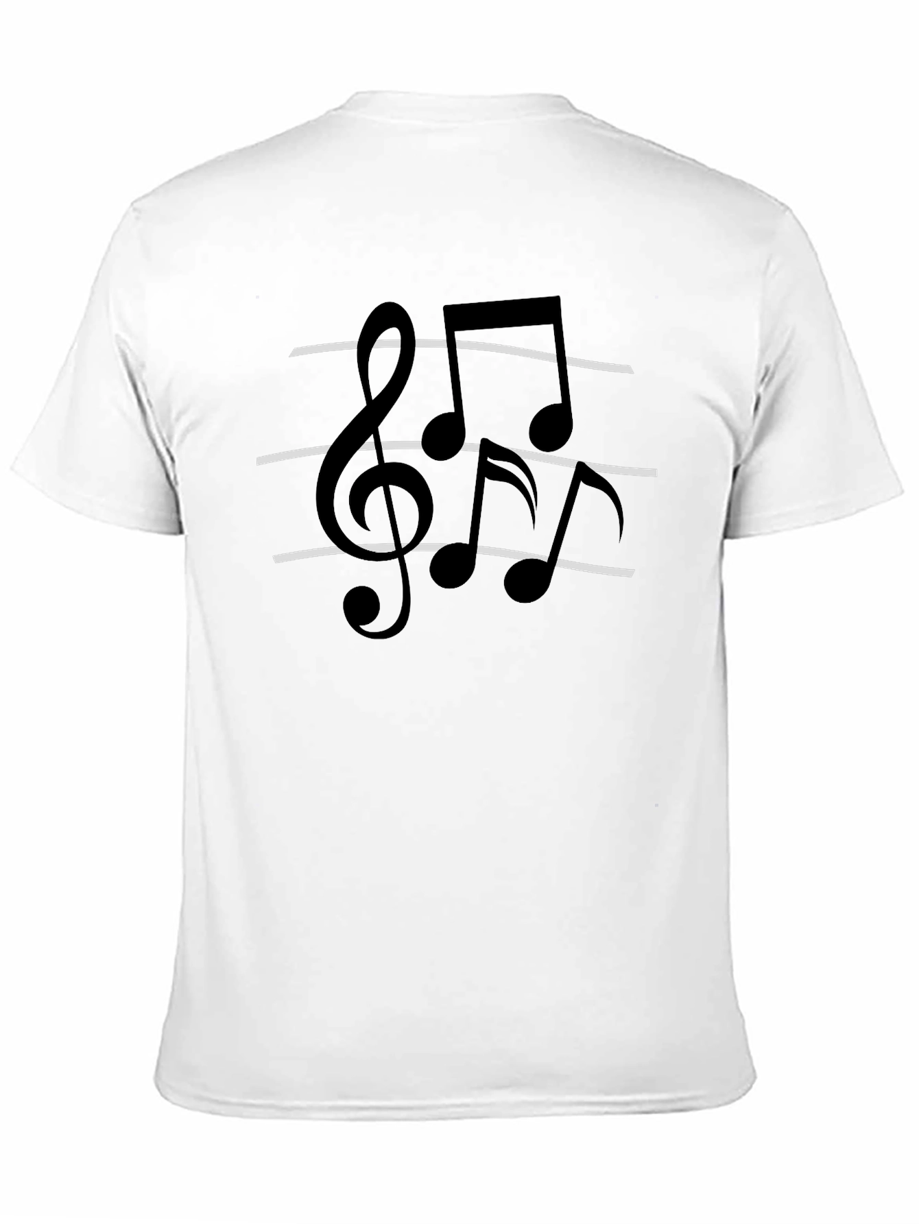 Musical Note Graphic Tee - Classic Black Cotton T-Shirt